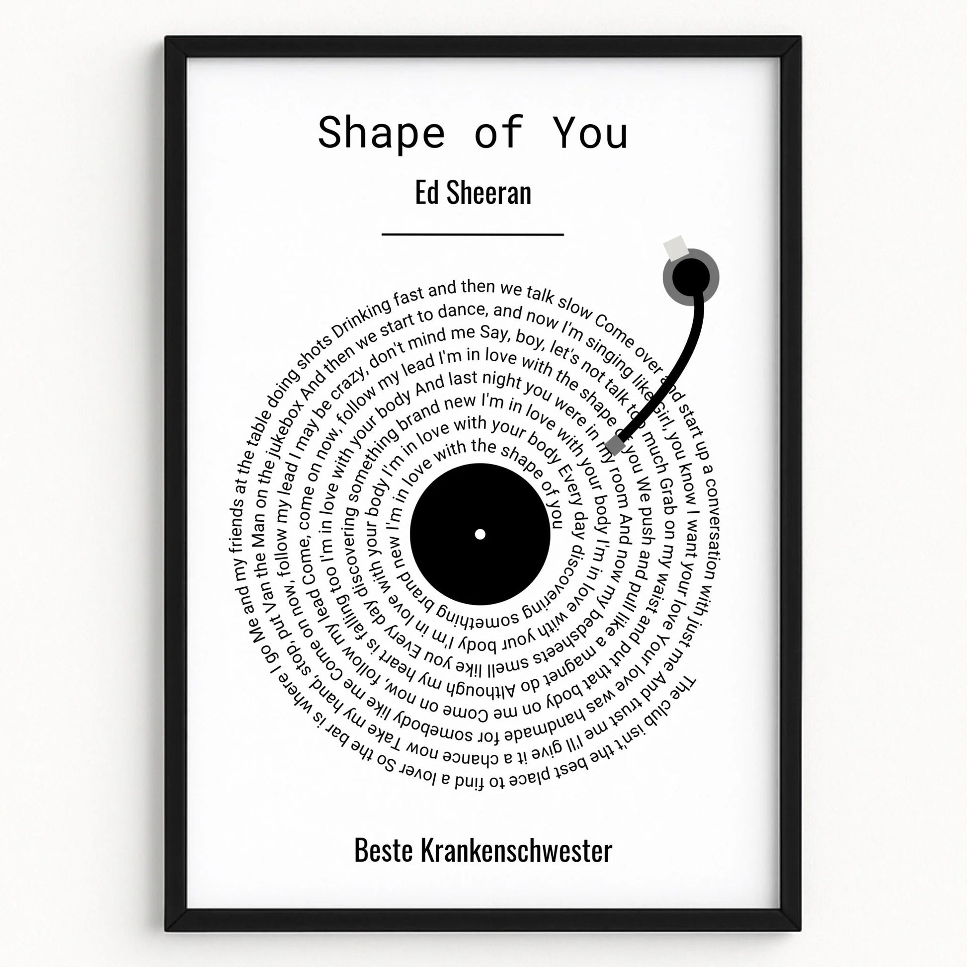 Krankenschwester Geschenkidee Musikposter personalisiert - Prinolla