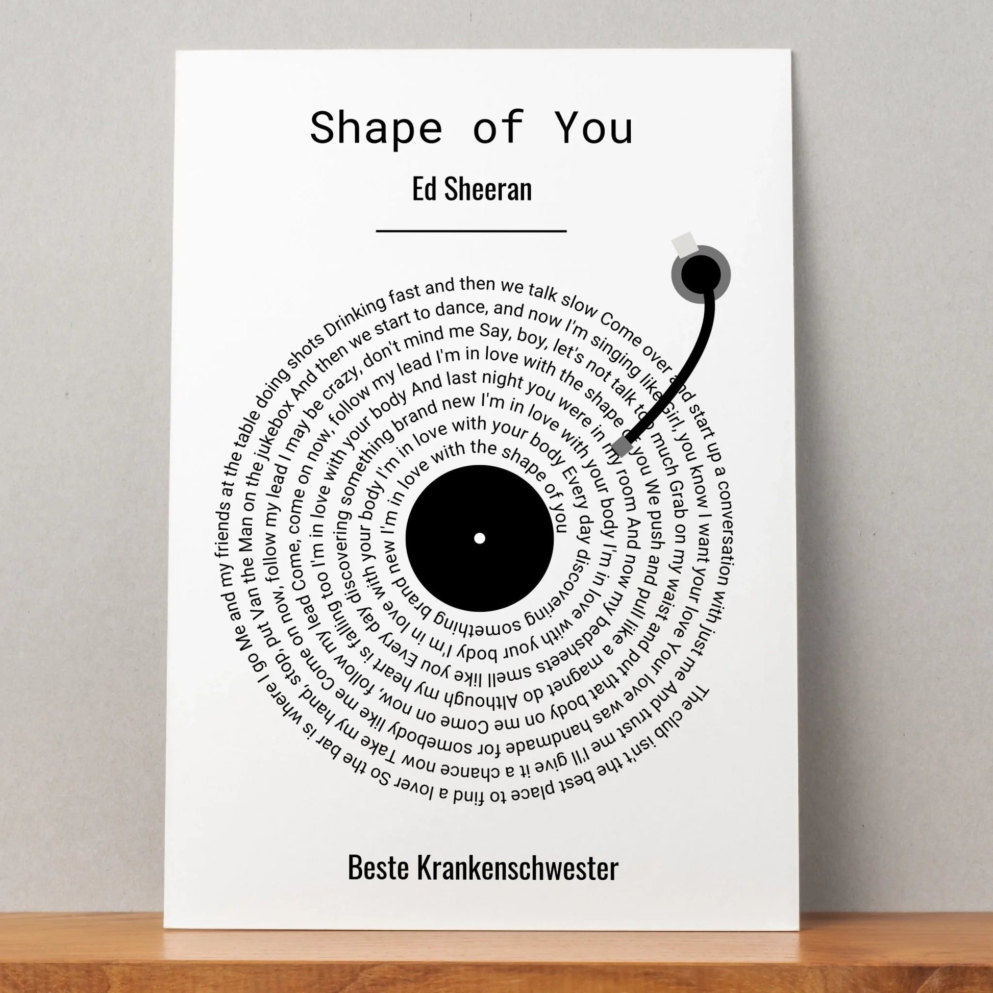 Krankenschwester Geschenkidee Musikposter personalisiert - Prinolla