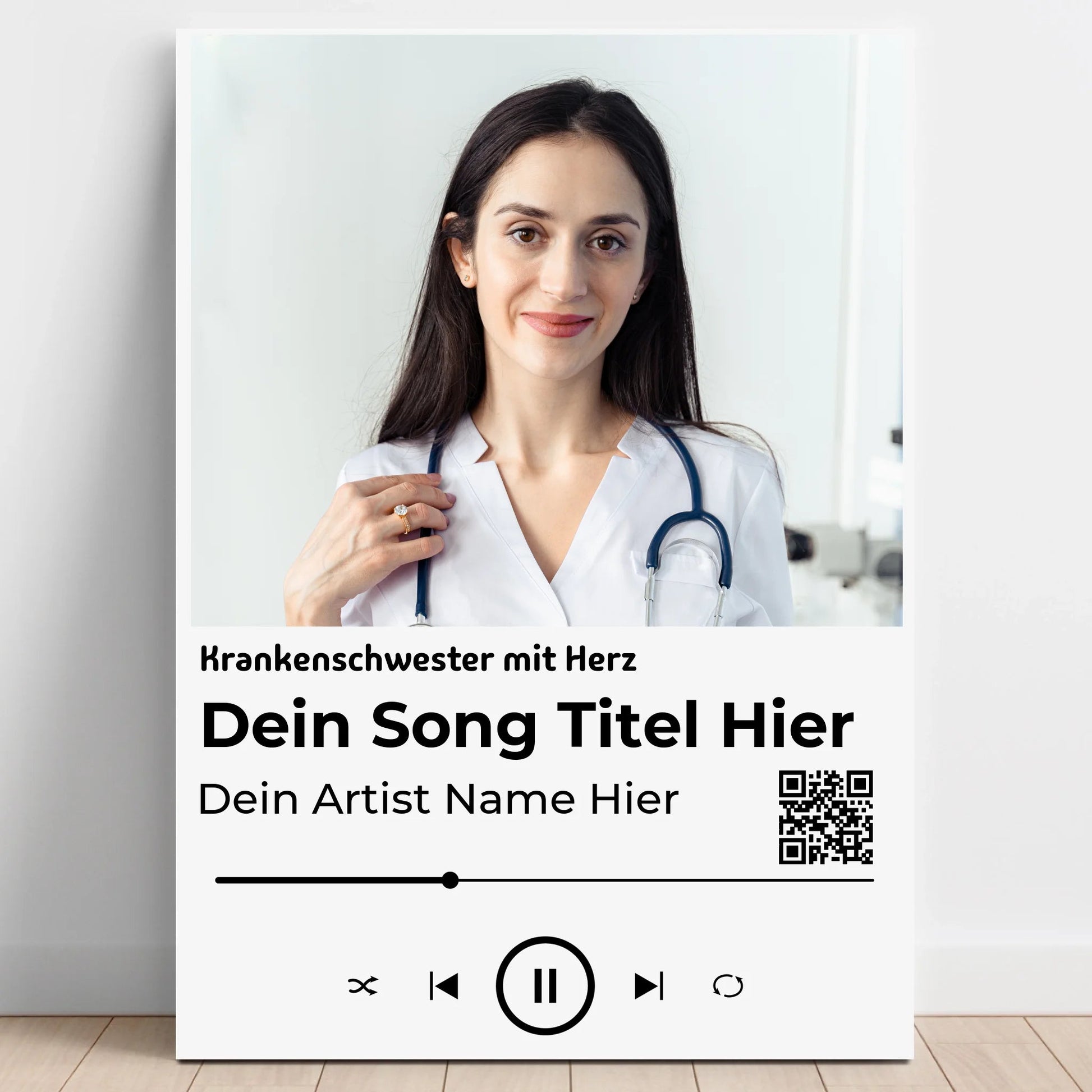 Krankenschwester Lieblingssong Geschenk Poster mit Foto - Prinolla