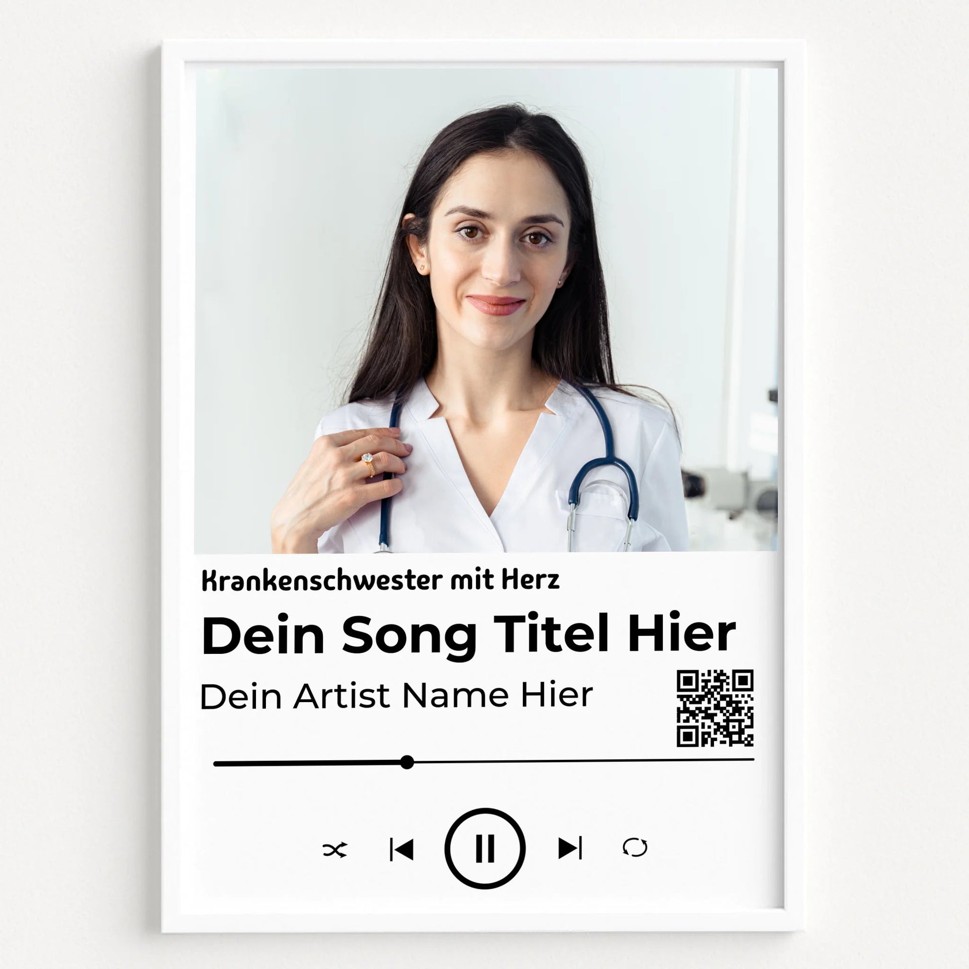 Krankenschwester Lieblingssong Geschenk Poster mit Foto - Prinolla
