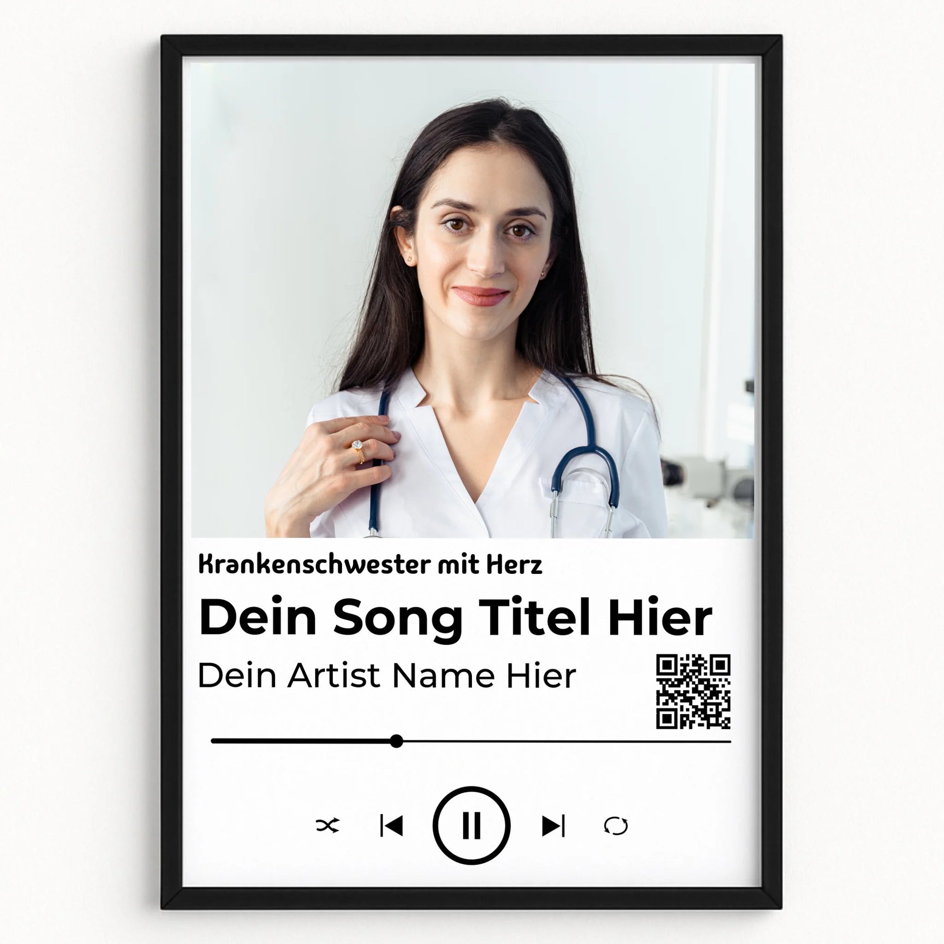 Krankenschwester Lieblingssong Geschenk Poster mit Foto - Prinolla