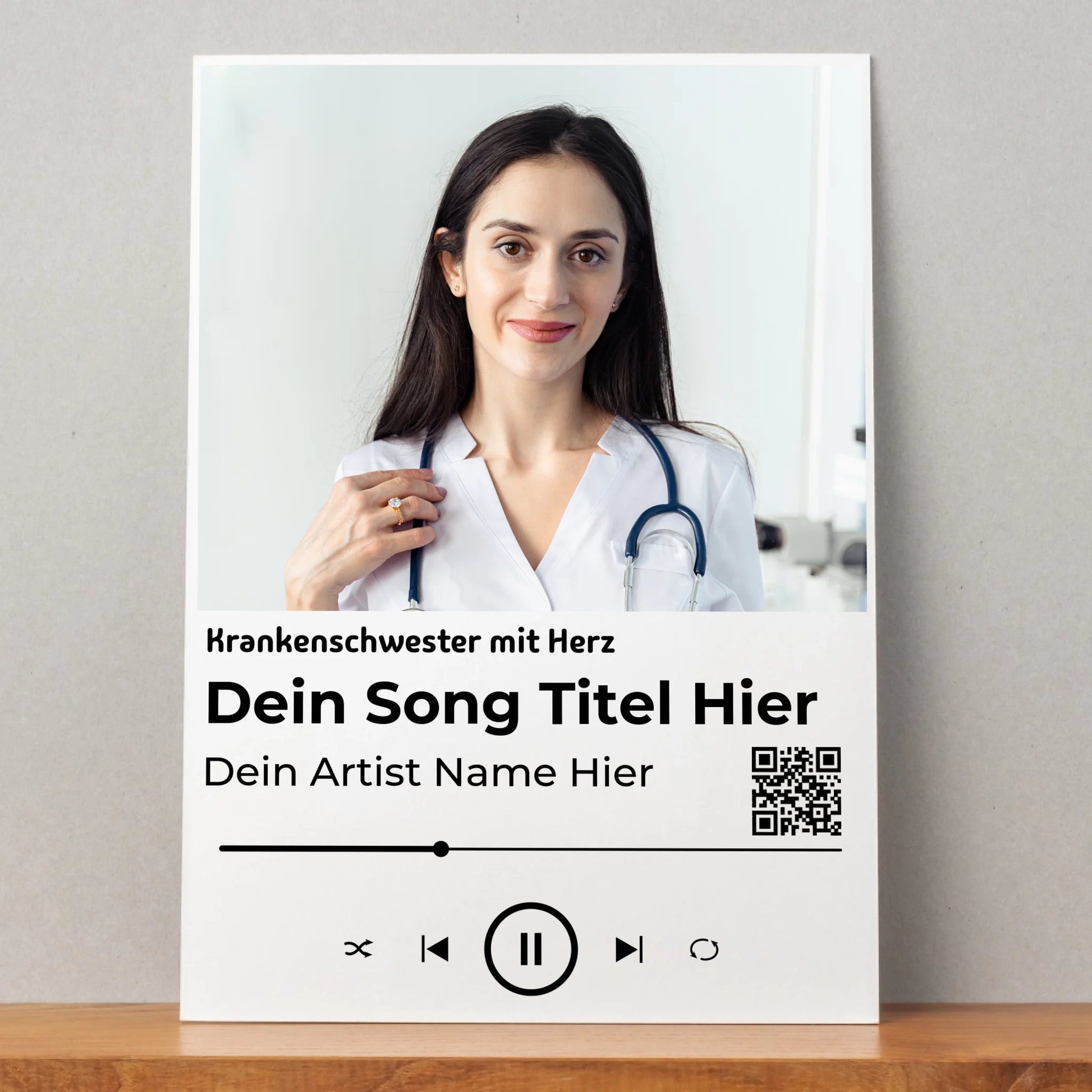 Krankenschwester Lieblingssong Geschenk Poster mit Foto - Prinolla