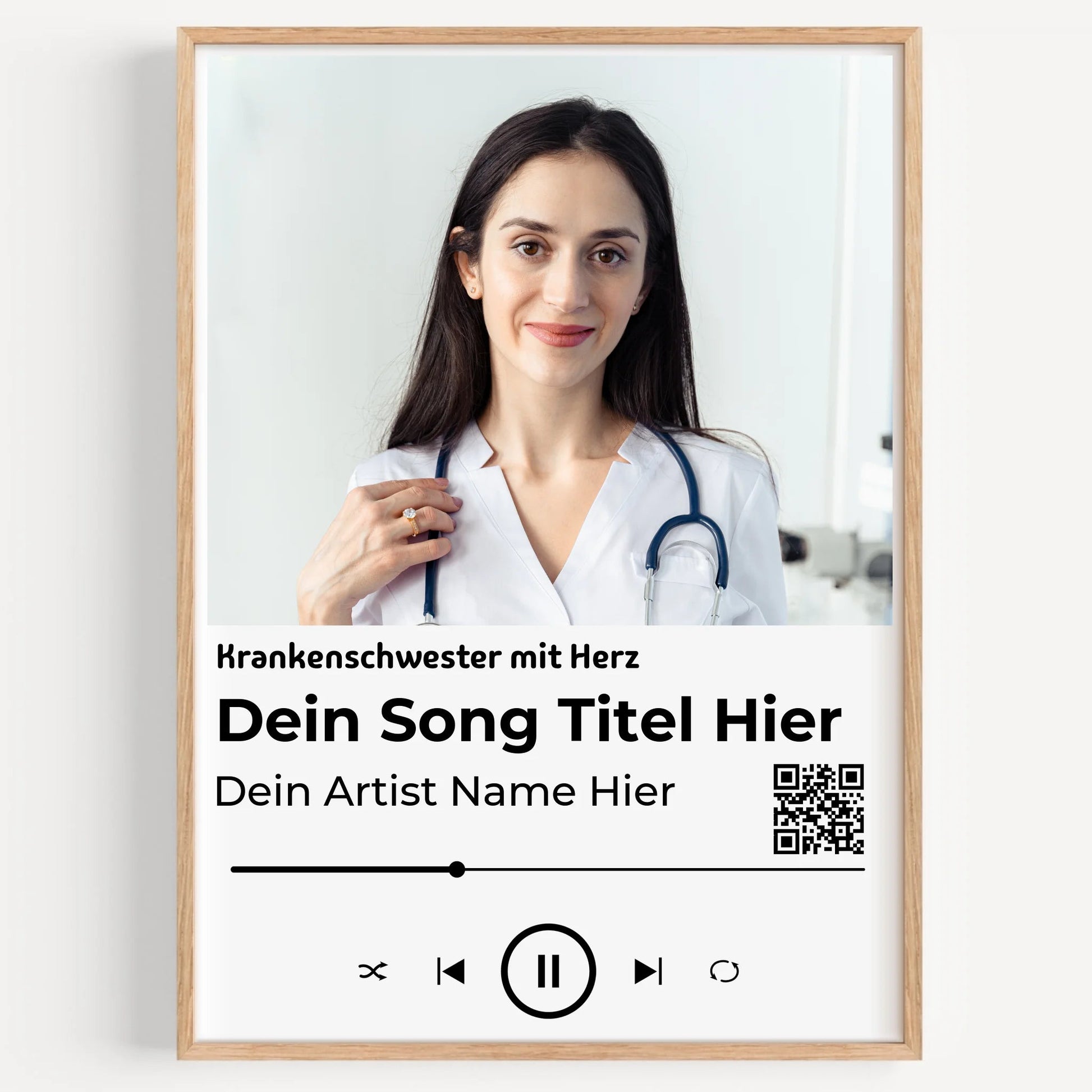 Krankenschwester Lieblingssong Geschenk Poster mit Foto - Prinolla