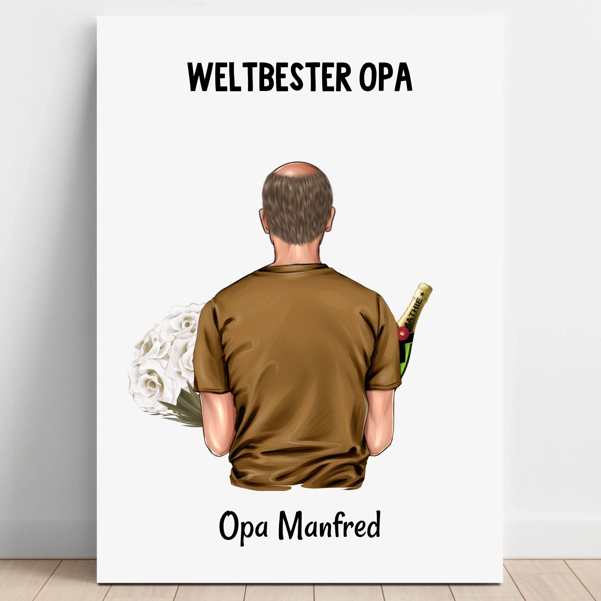 Kreatives Geschenk für Opa: Poster Illustration personalisiert - Prinolla