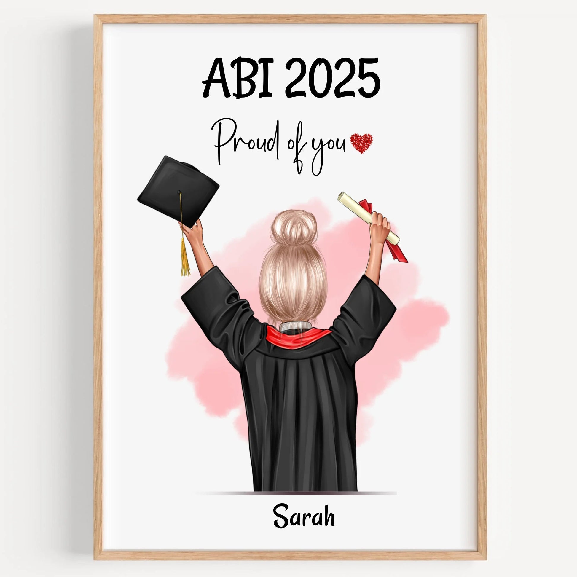 Mädchen Abitur Geschenk Bild personalisiert - Prinolla