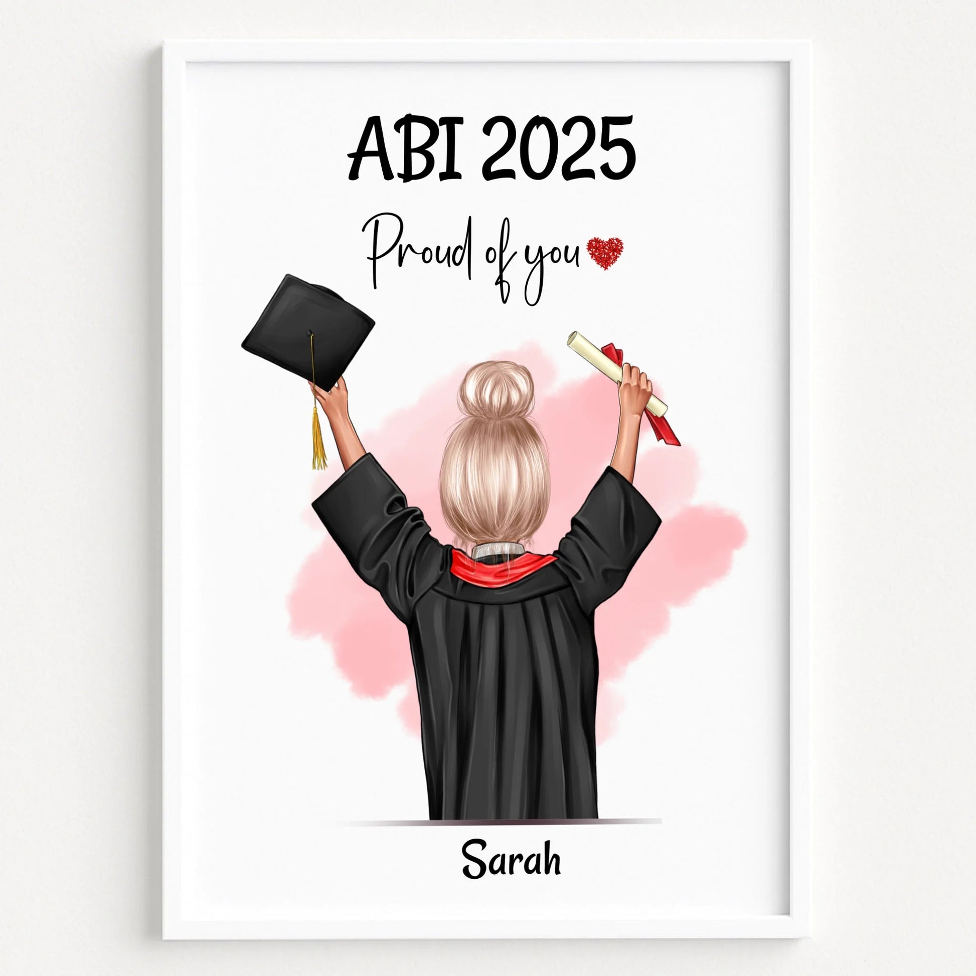Mädchen Abitur Geschenk Bild personalisiert - Prinolla