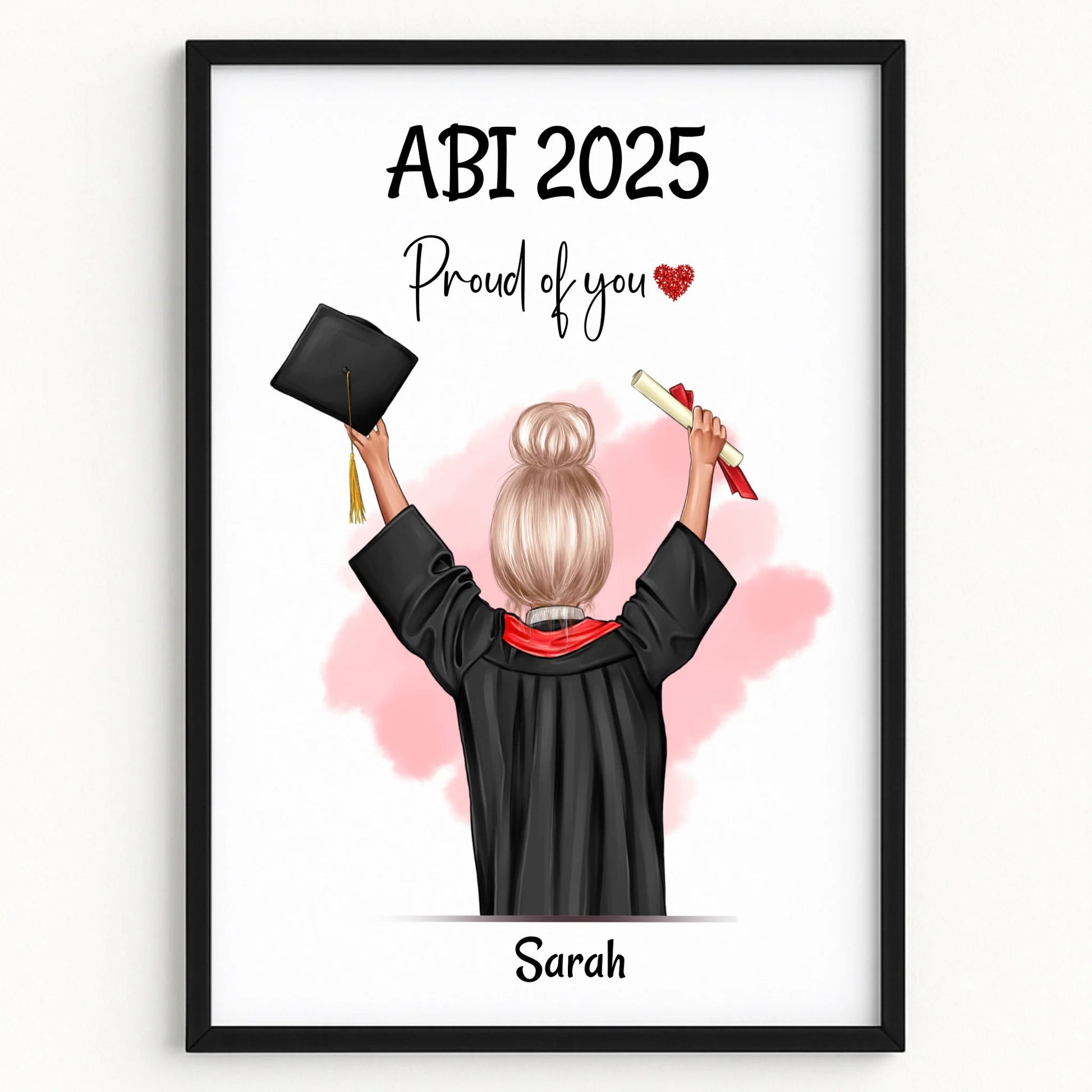Mädchen Abitur Geschenk Bild personalisiert - Prinolla