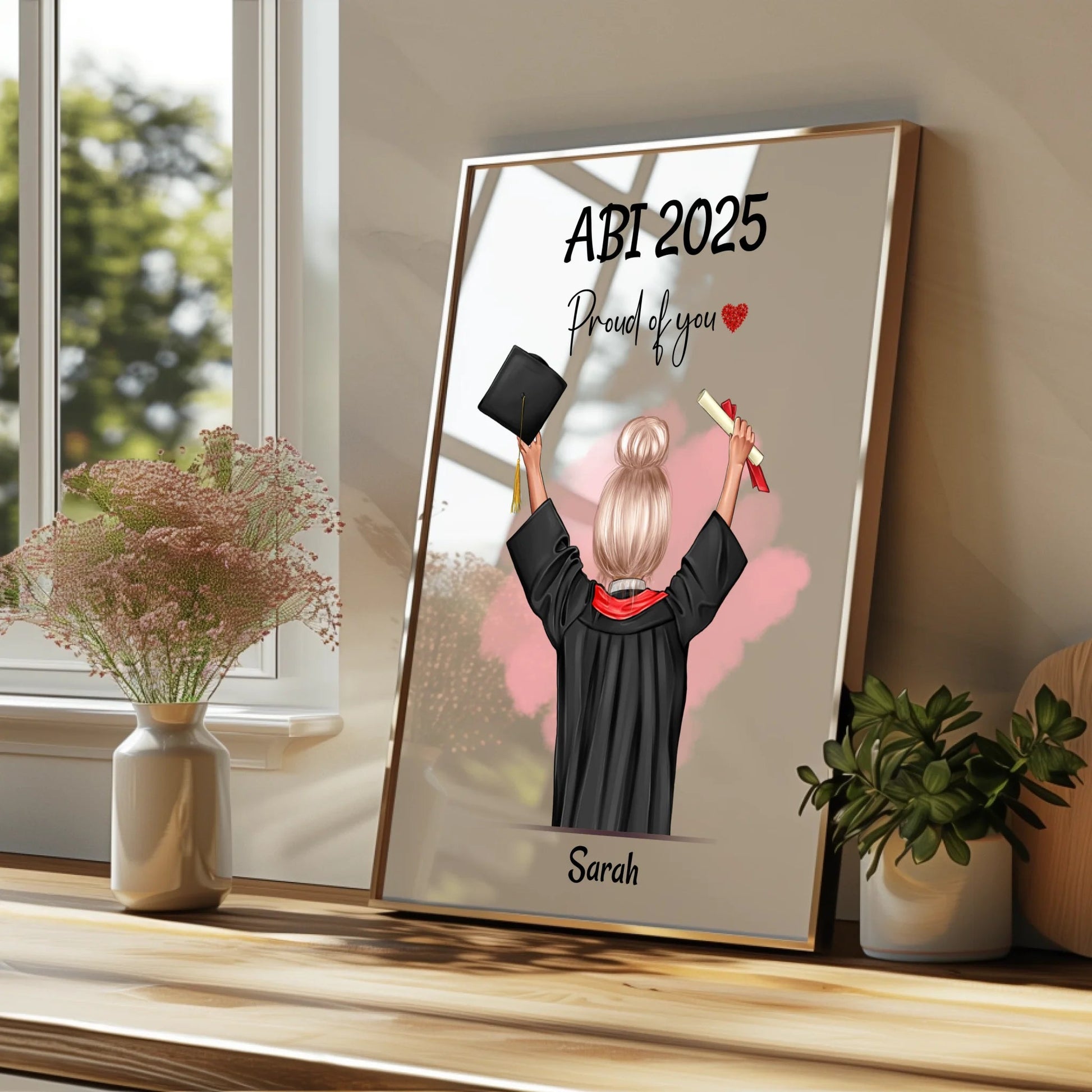 Mädchen Abitur Geschenk Bild personalisiert - Prinolla