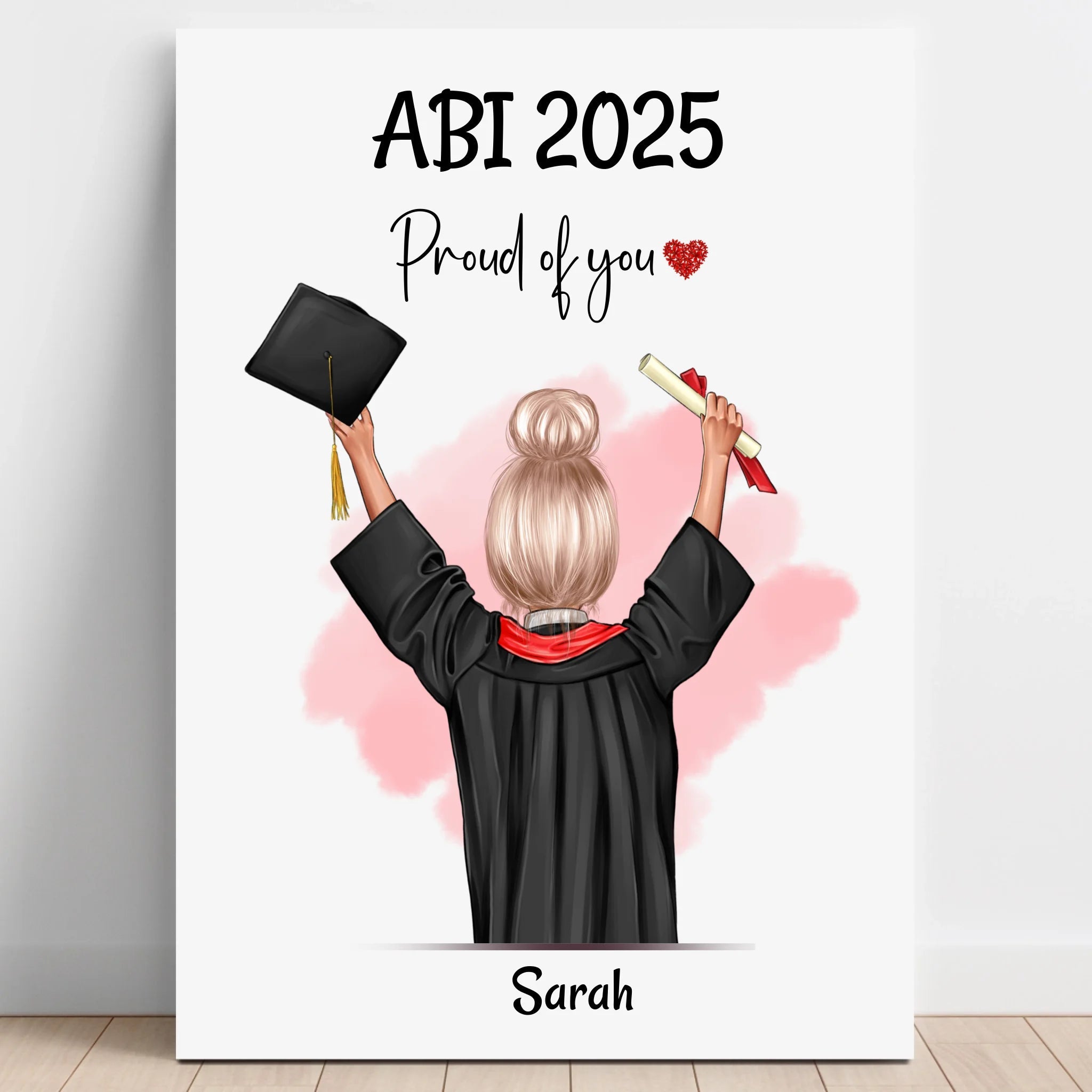 Mädchen Abitur Geschenk Bild personalisiert - Prinolla