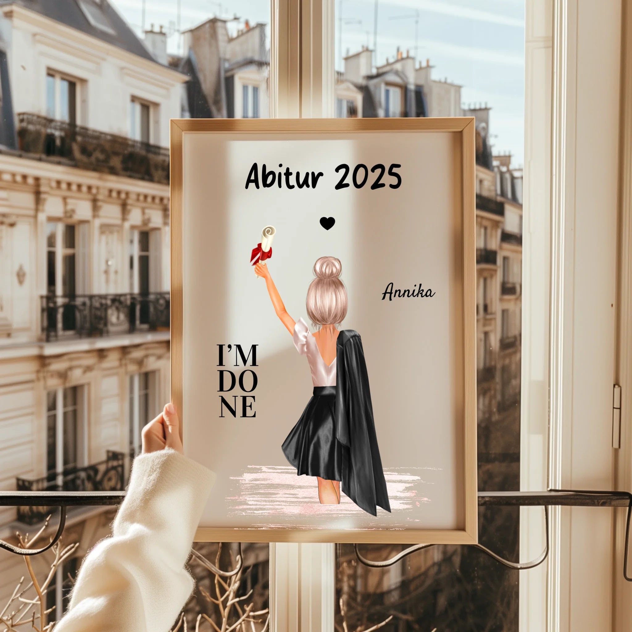 Mädchen Abitur Geschenk Poster personalisiert - Prinolla
