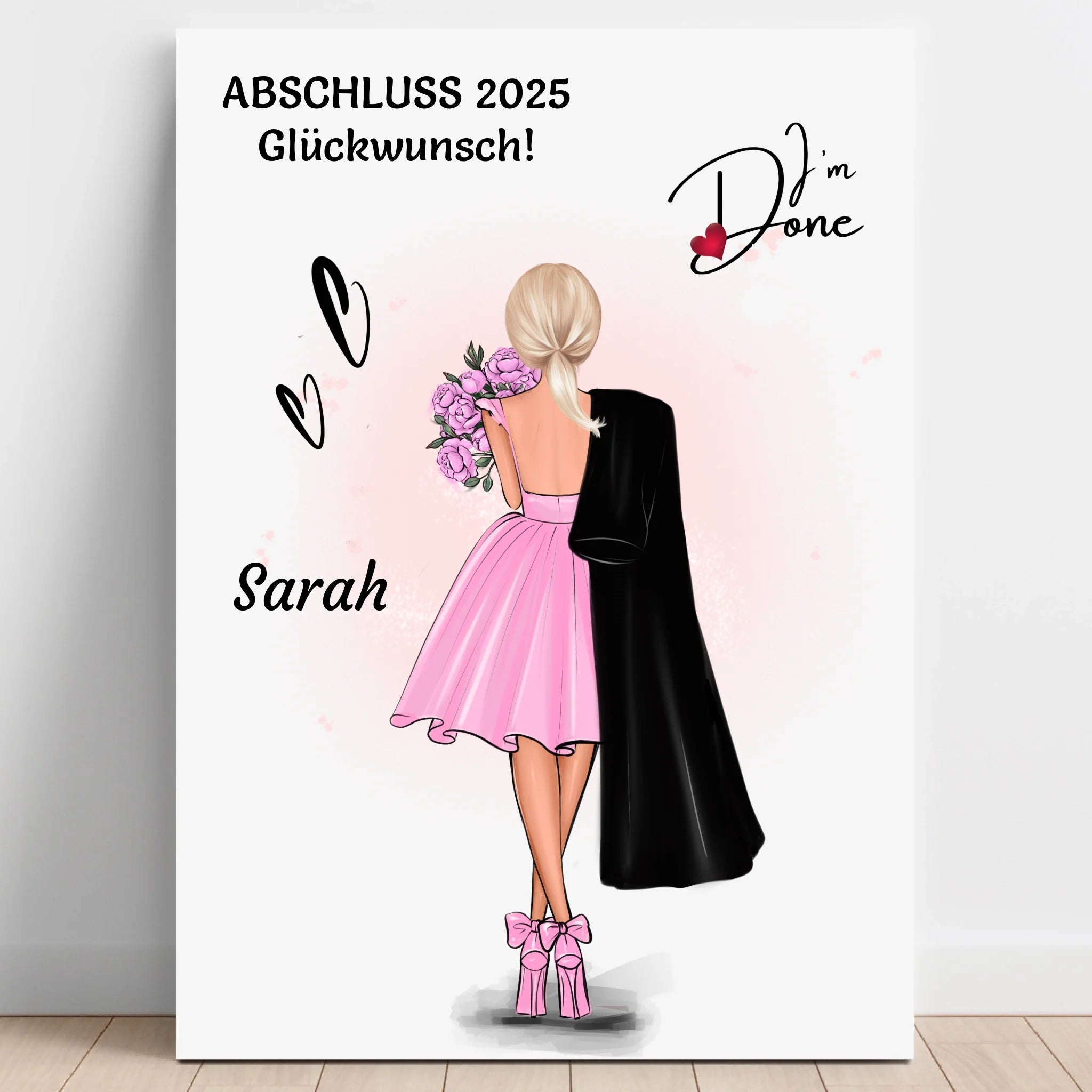 MĂ€dchen Abschluss Geschenk Bild personalisieren - Prinolla