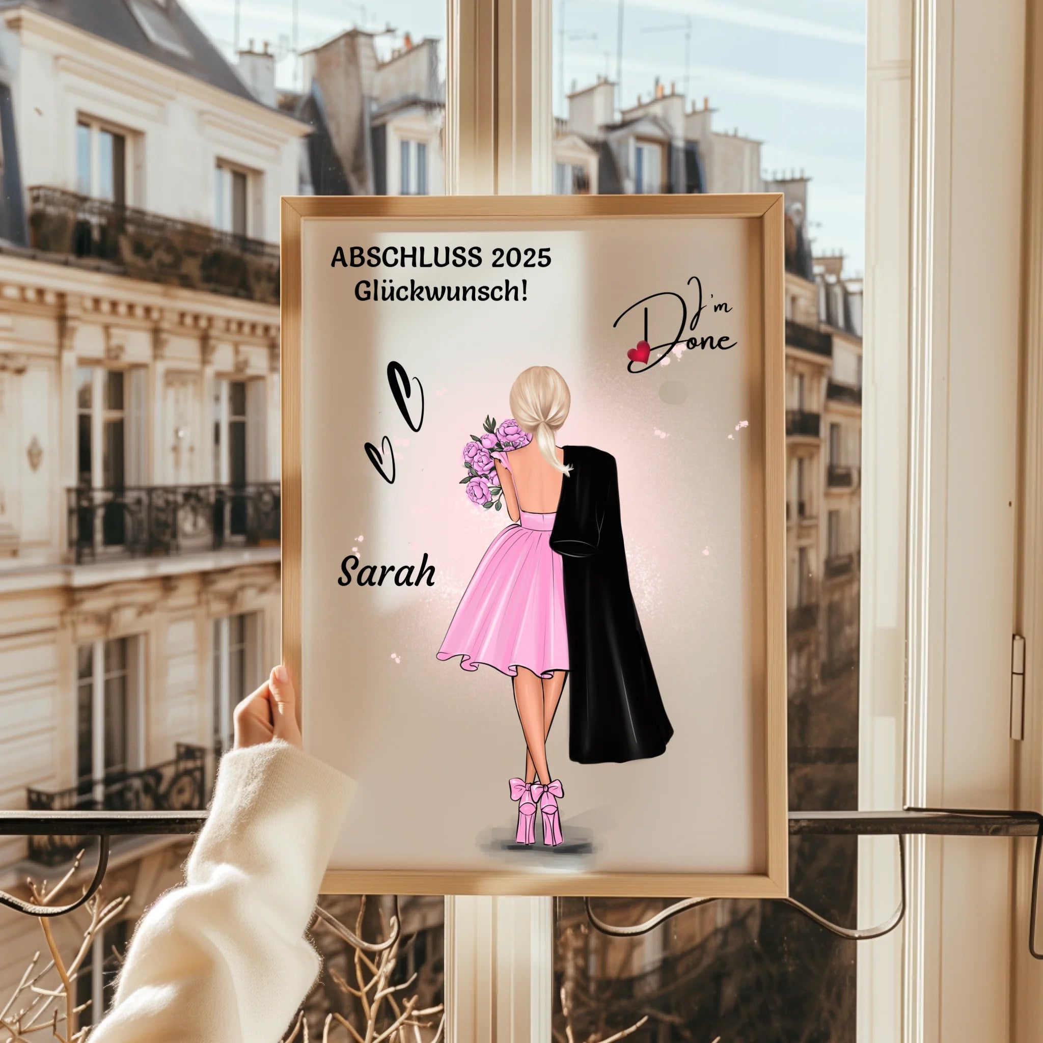 MĂ€dchen Abschluss Geschenk Bild personalisieren - Prinolla