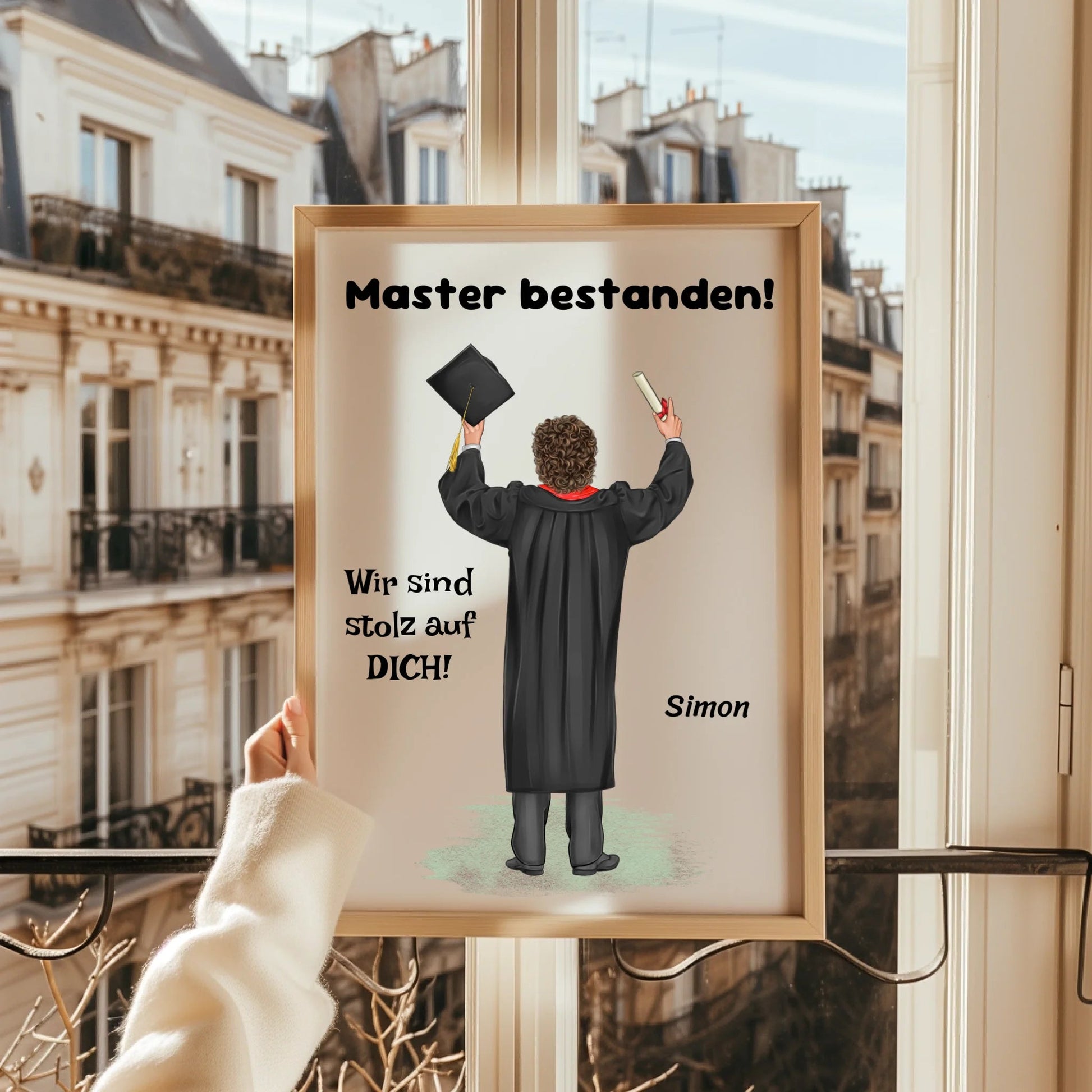 Master bestanden Abschluss Geschenk Bild Junge - Prinolla