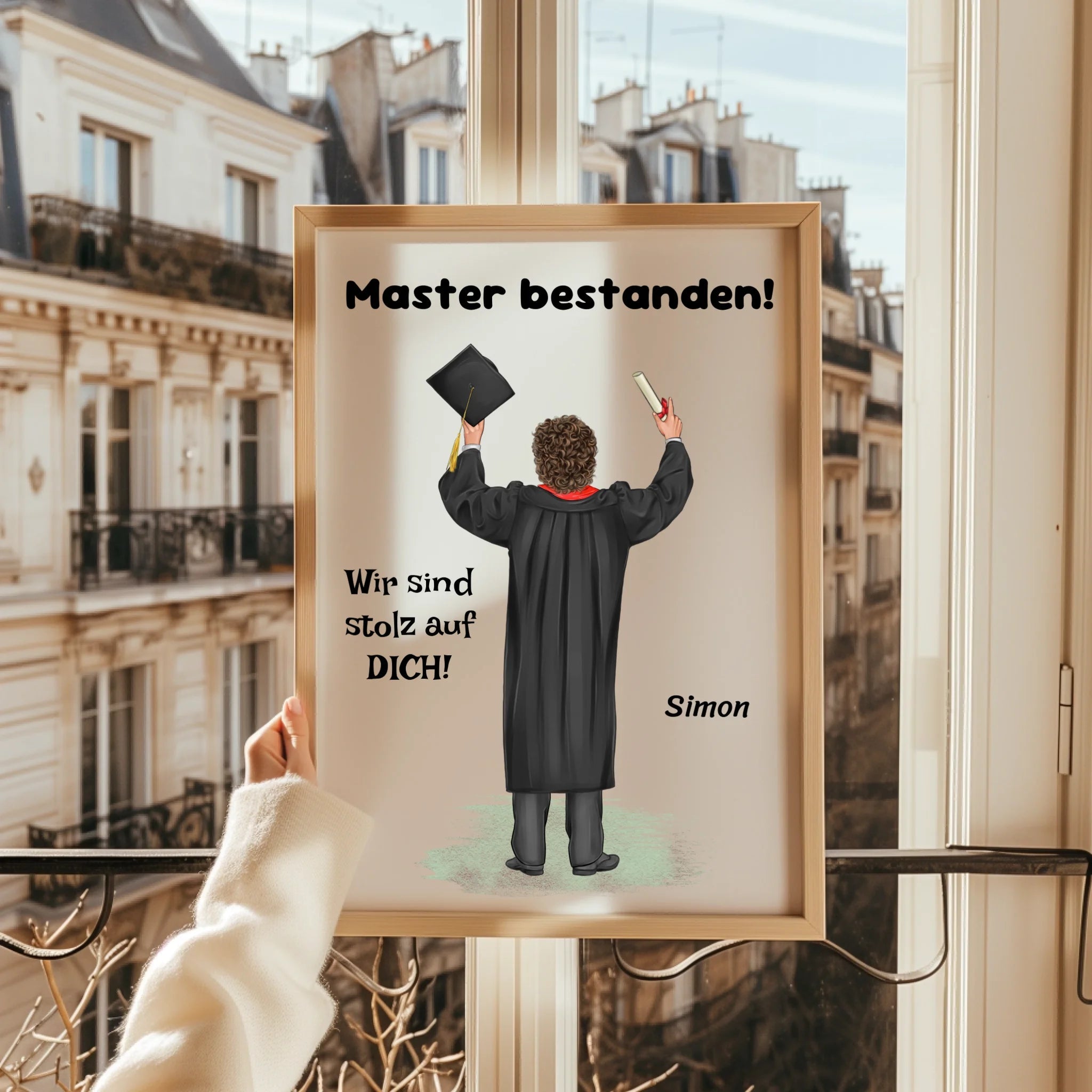 Master bestanden Abschluss Geschenk Bild Junge - Prinolla