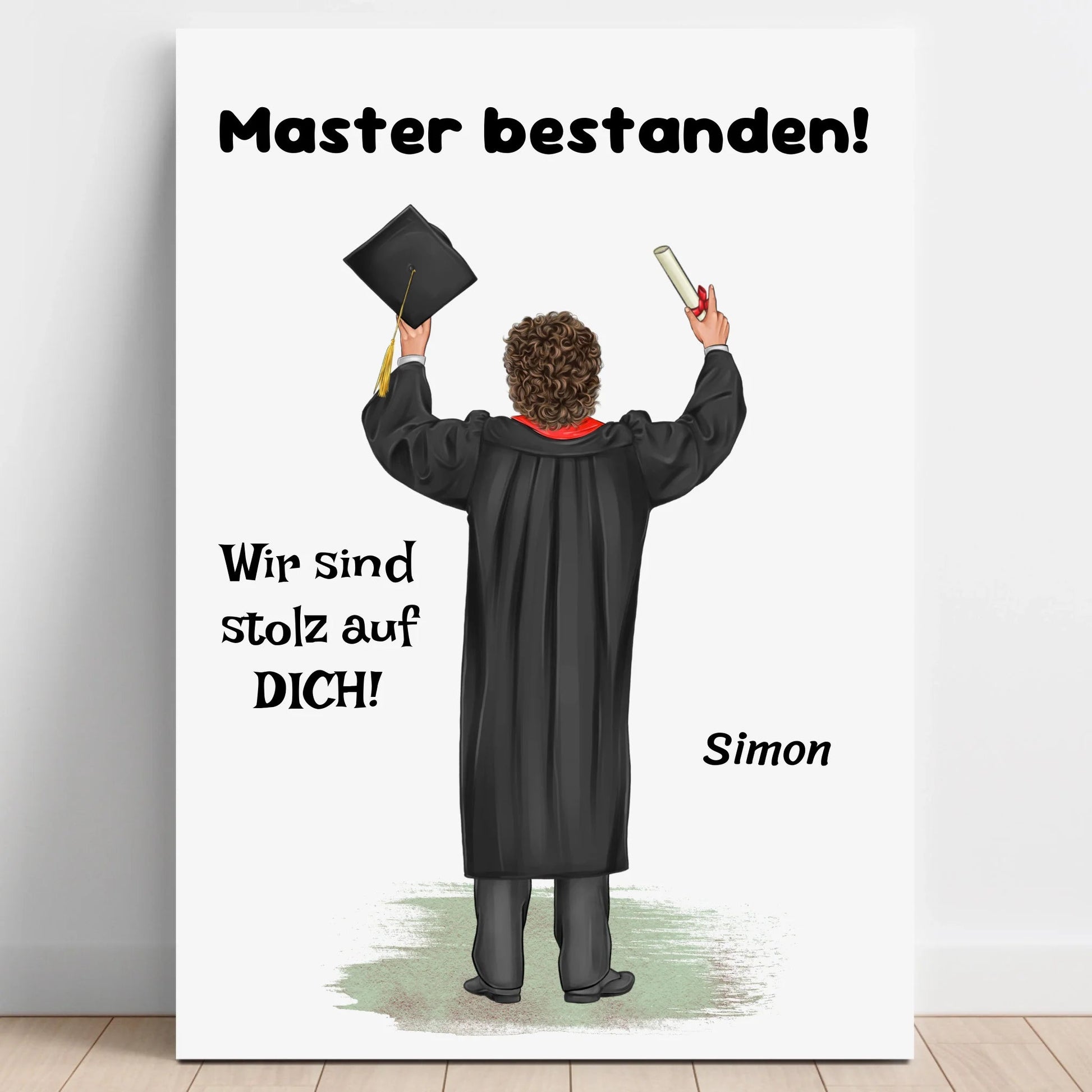Master bestanden Abschluss Geschenk Bild Junge - Prinolla