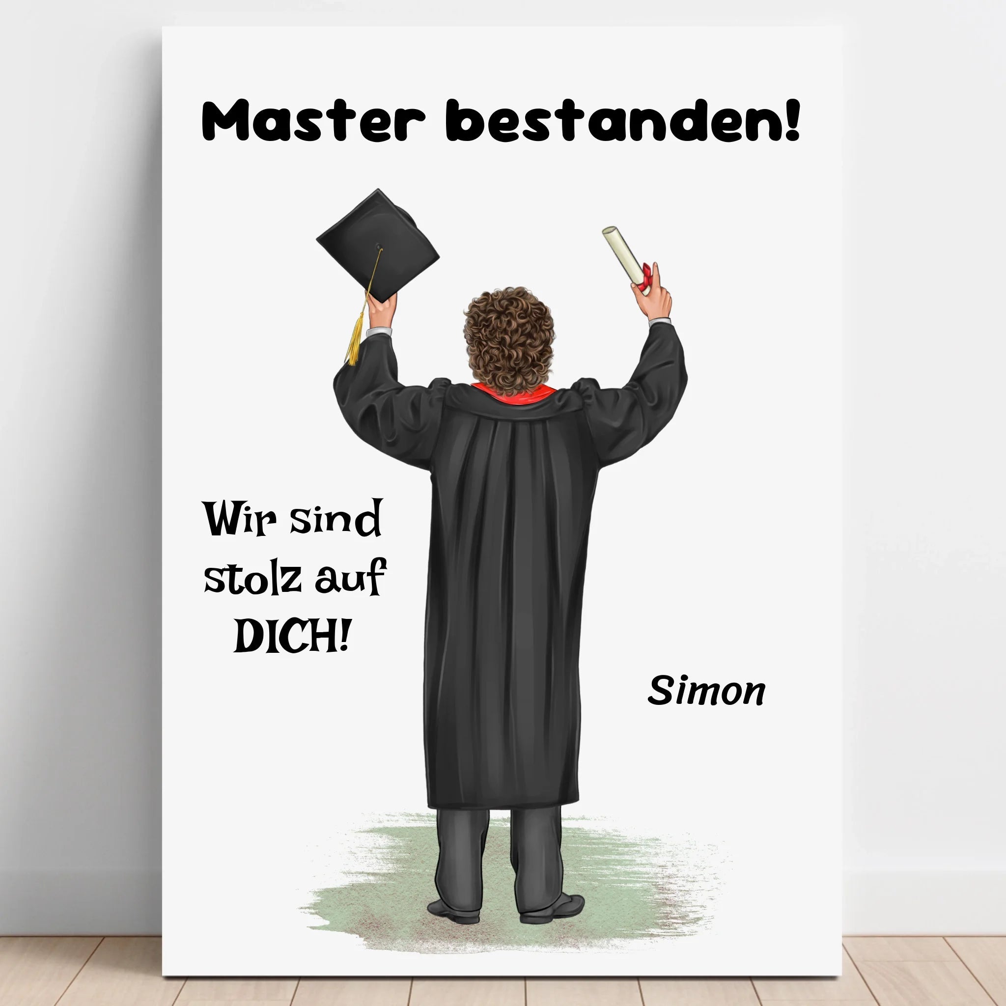 Master bestanden Abschluss Geschenk Bild Junge - Prinolla