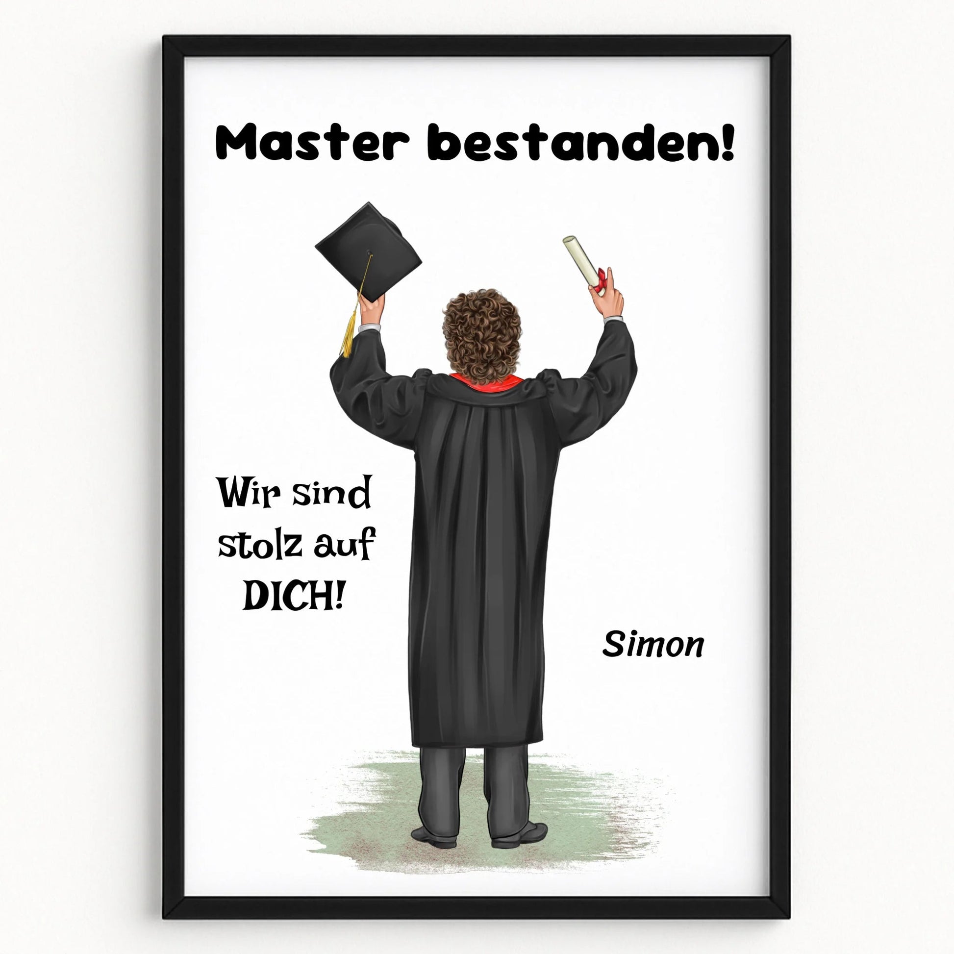 Master bestanden Abschluss Geschenk Bild Junge - Prinolla