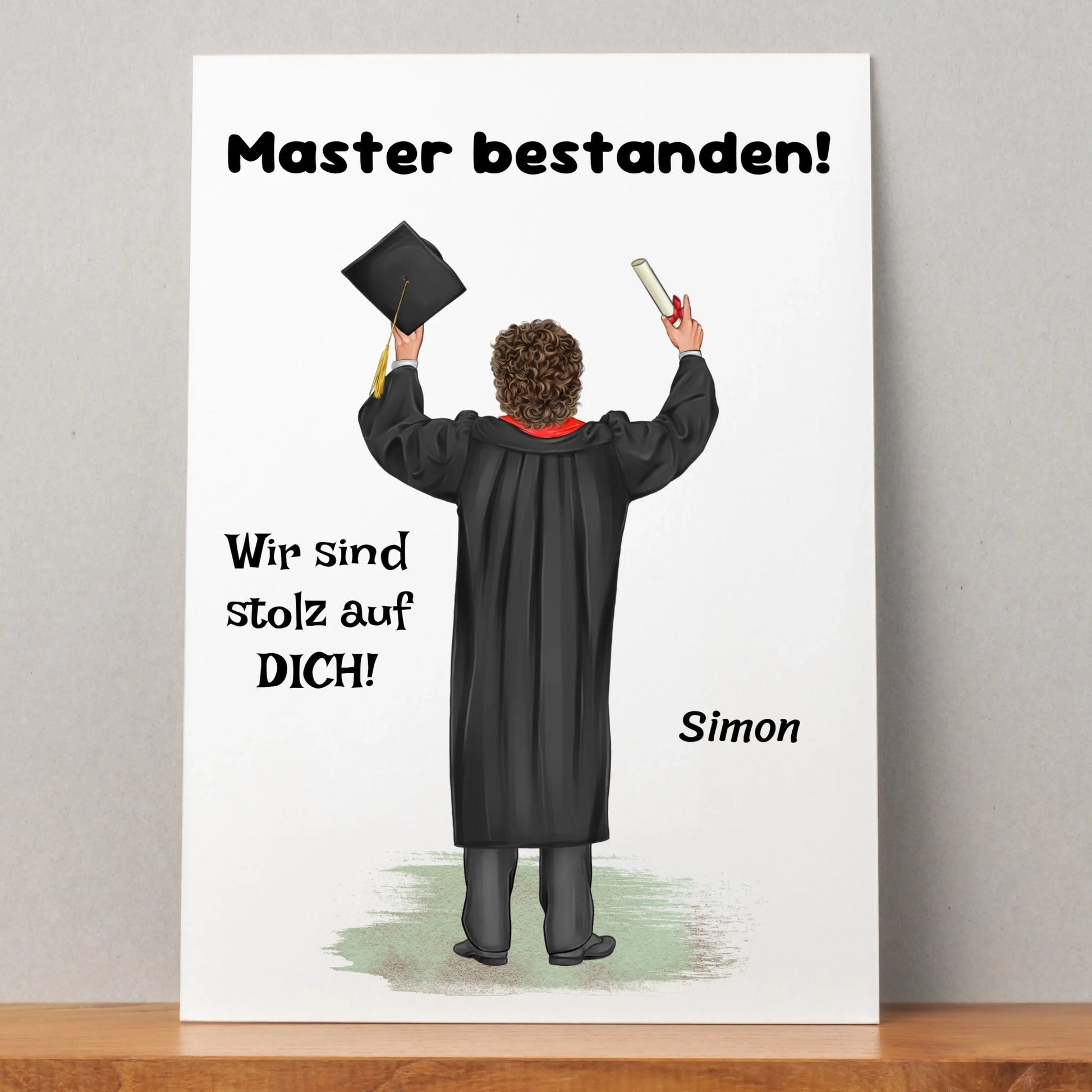 Master bestanden Abschluss Geschenk Bild Junge - Prinolla