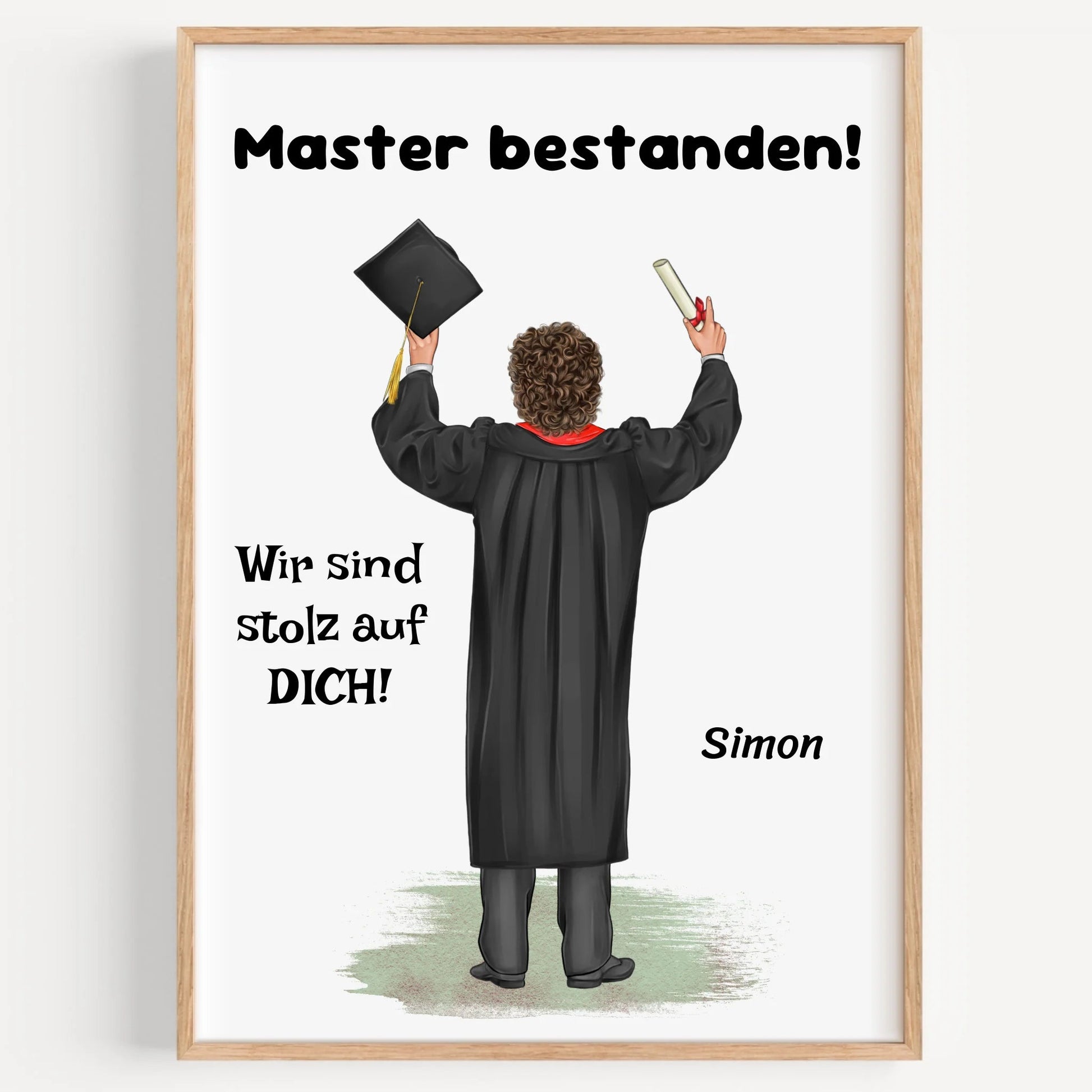 Master bestanden Abschluss Geschenk Bild Junge - Prinolla