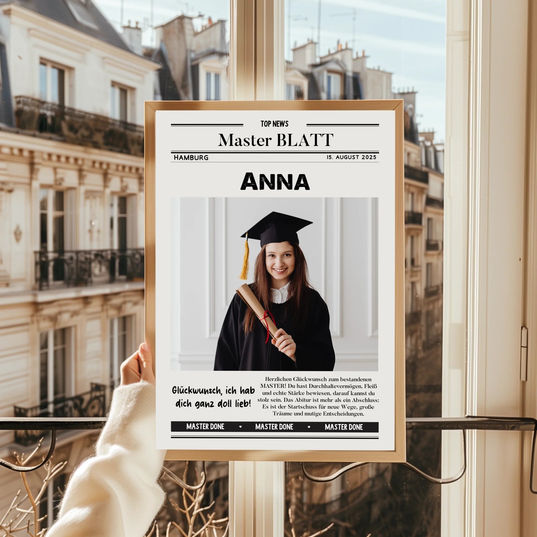 Master Geschenkidee Zeitungsposter mit Foto - Prinolla