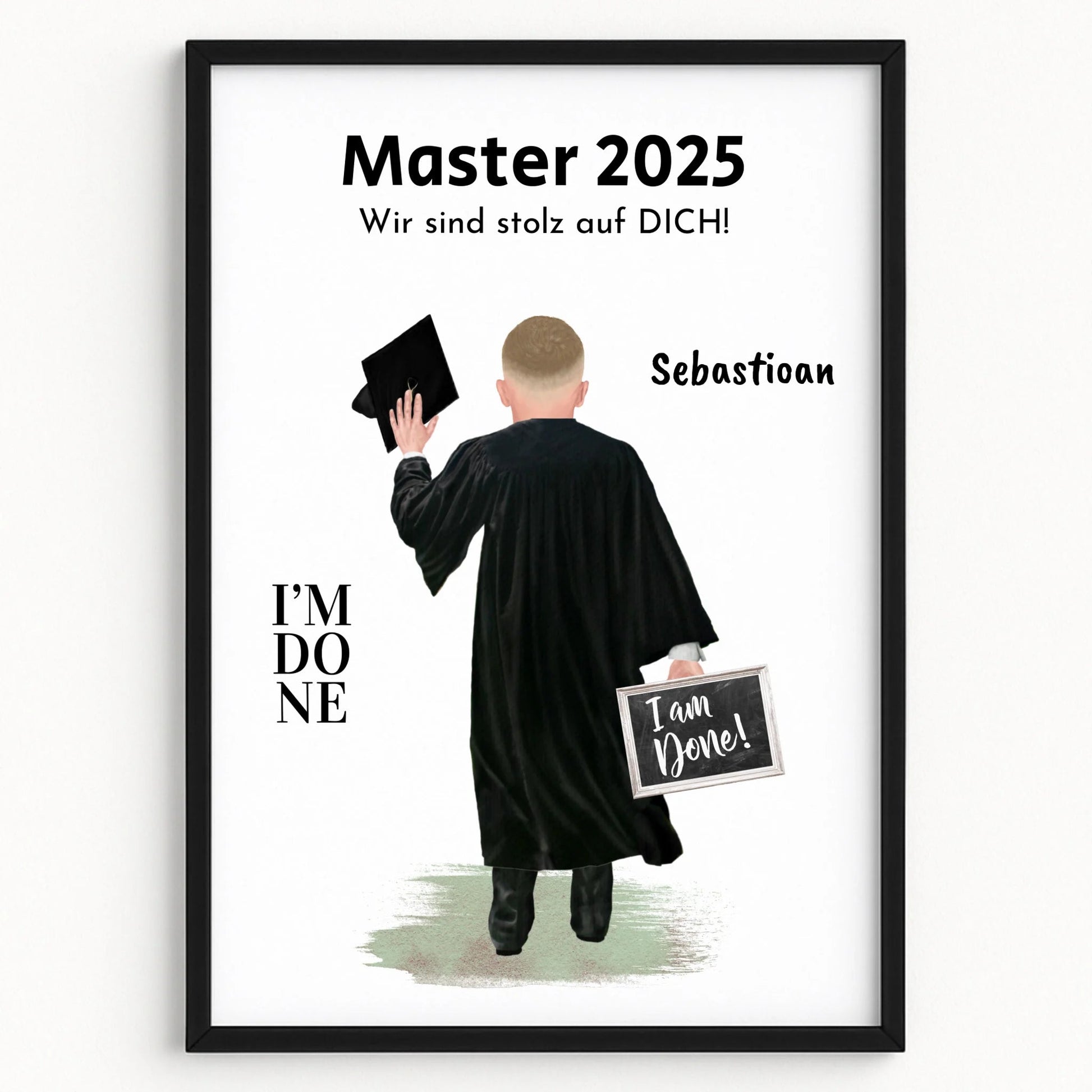 Masterstudium Abschluss Geschenk Bild für Ihn - Prinolla