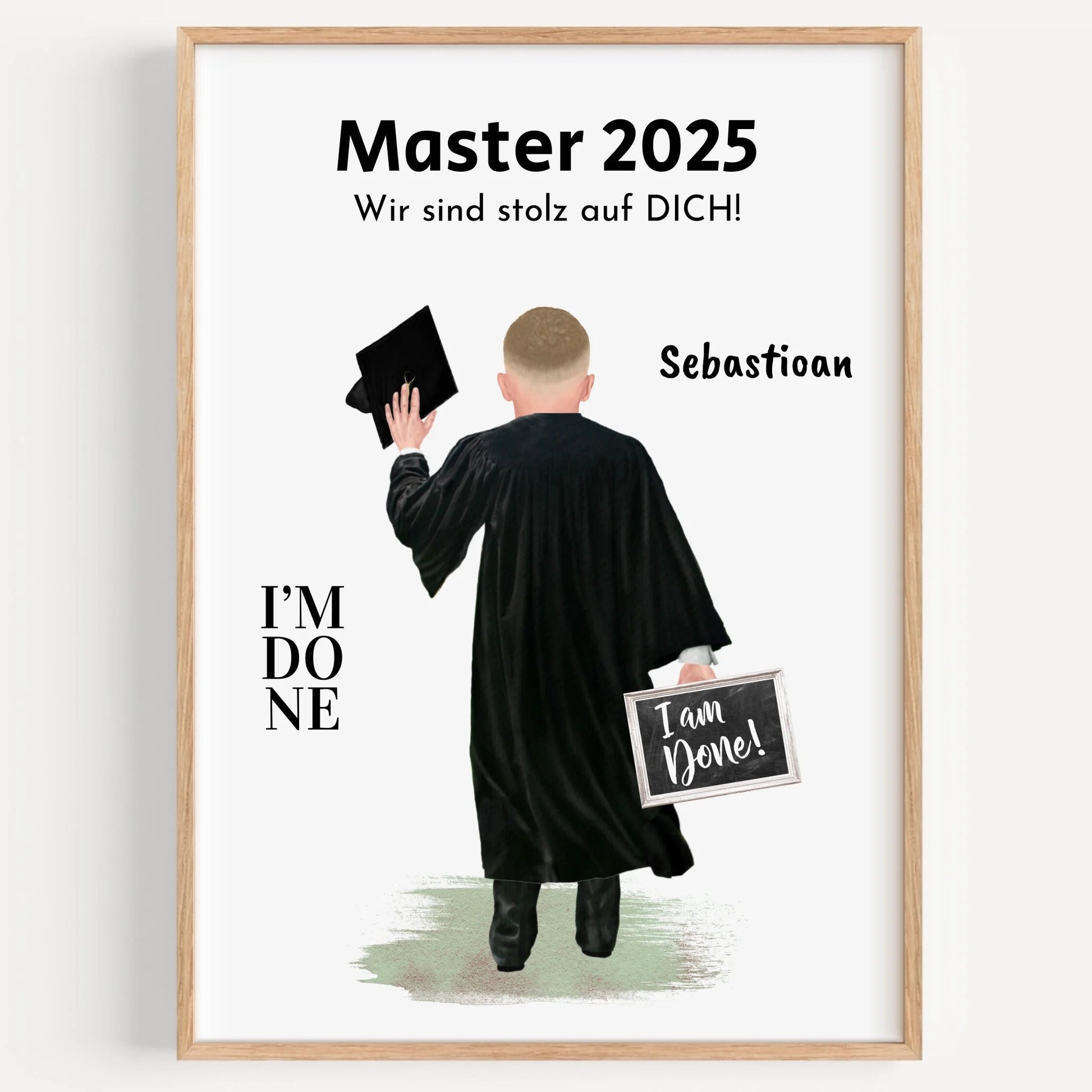 Masterstudium Abschluss Geschenk Bild für Ihn - Prinolla