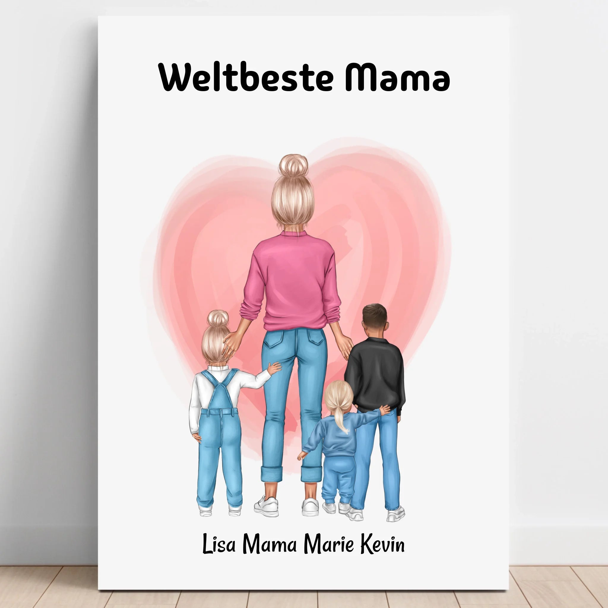 Mutter und Kinder Geschenk Poster Datei personalisiert - Prinolla