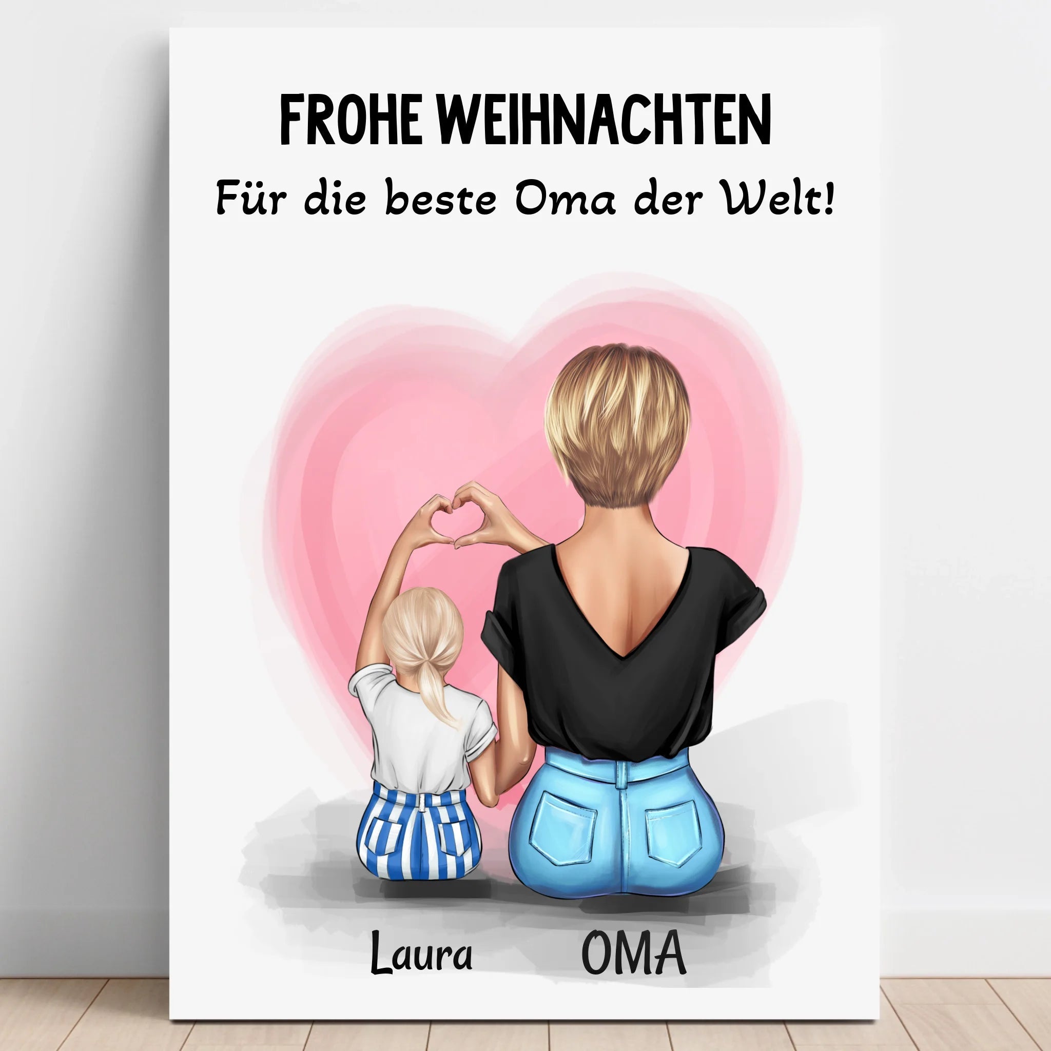 Oma Enkelin Poster Geschenk personalisiert - Prinolla