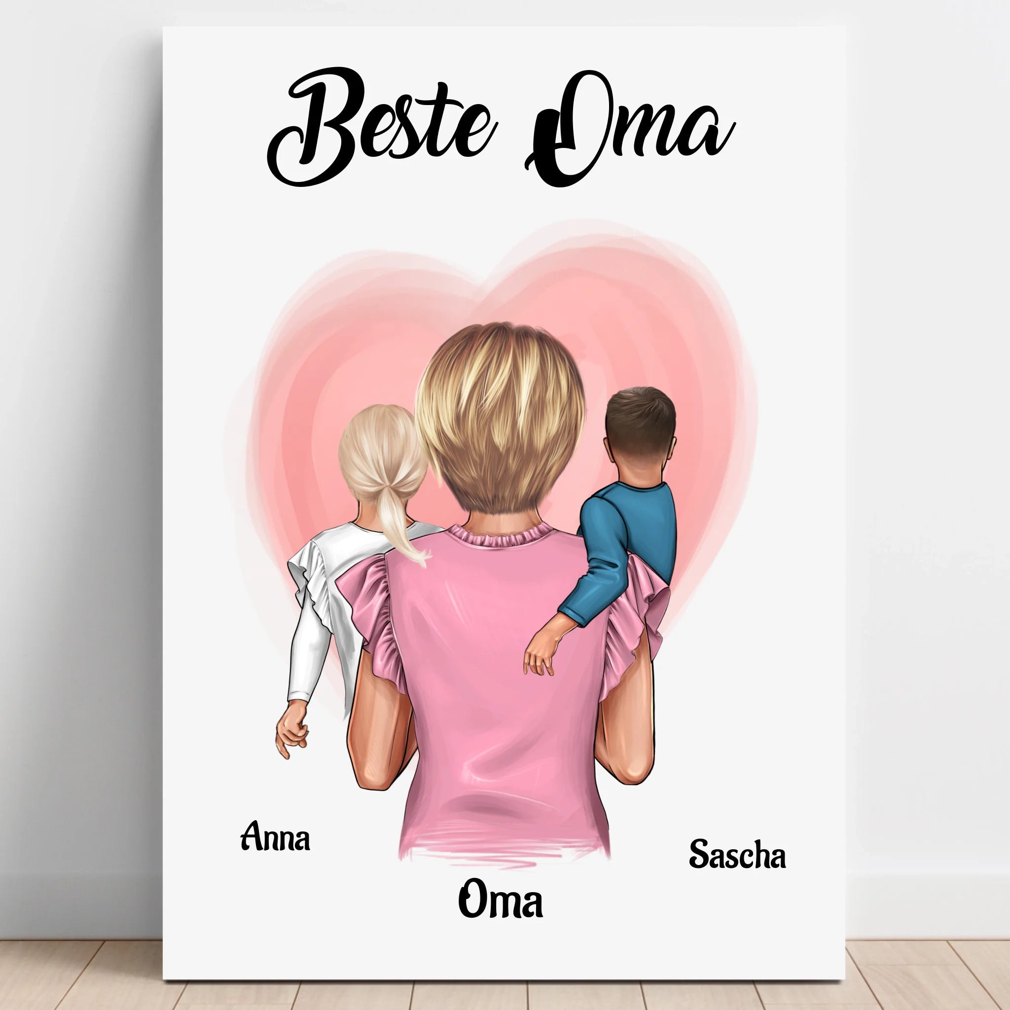 Oma Enkelkinder Geschenk Poster personalisiert - Prinolla