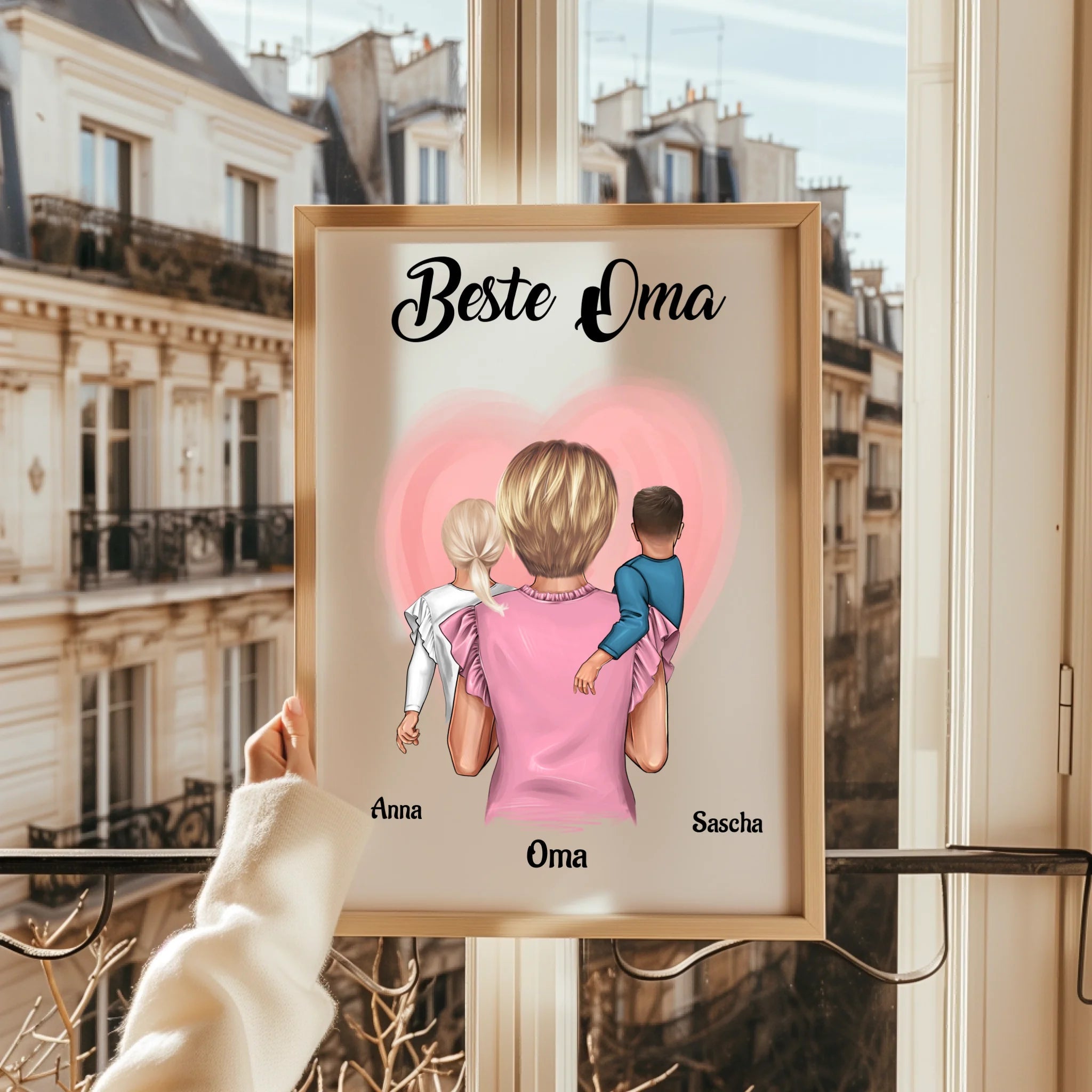 Oma Enkelkinder Geschenk Poster personalisiert - Prinolla