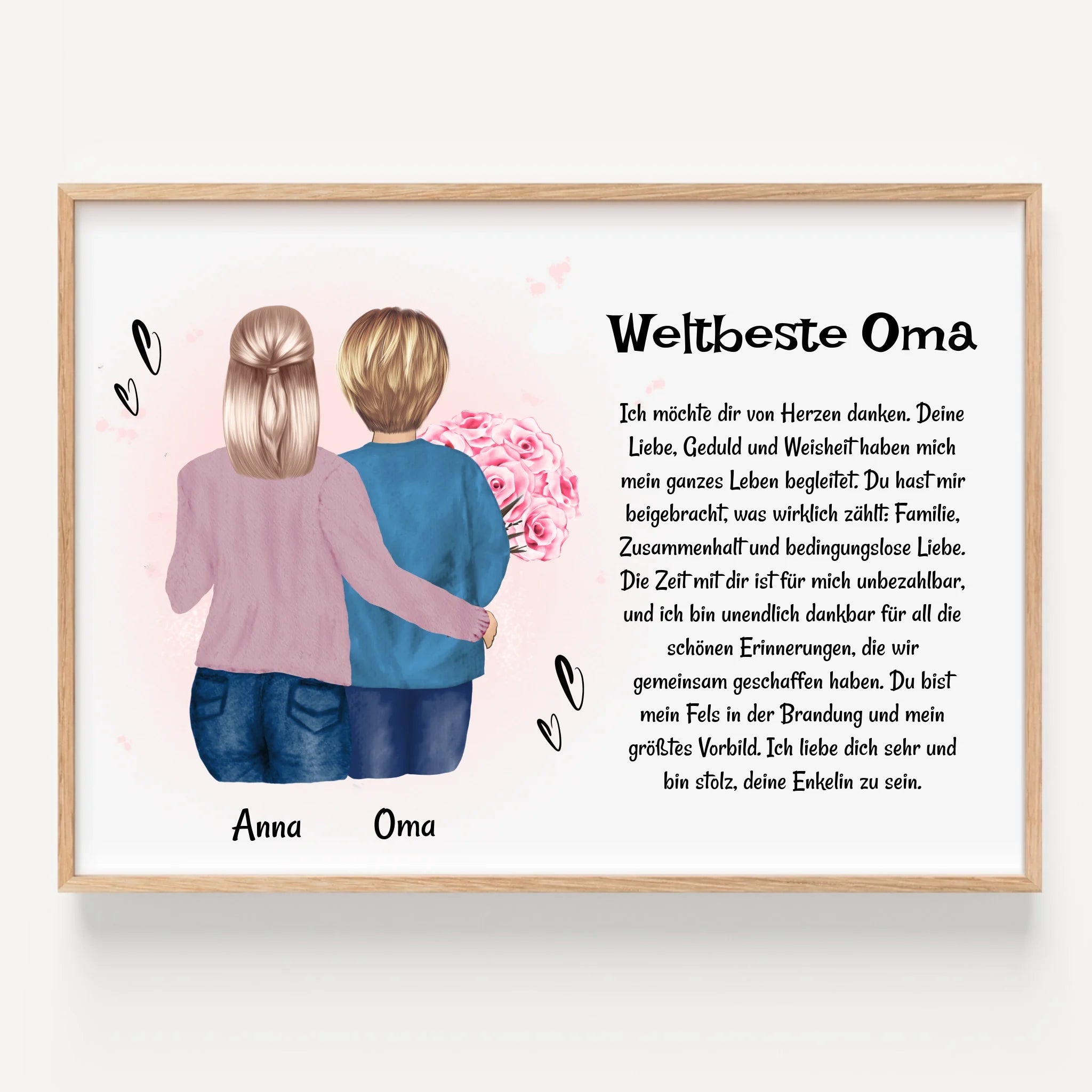 Oma Enkeltochter Geschenk Poster mit Spruch - Prinolla