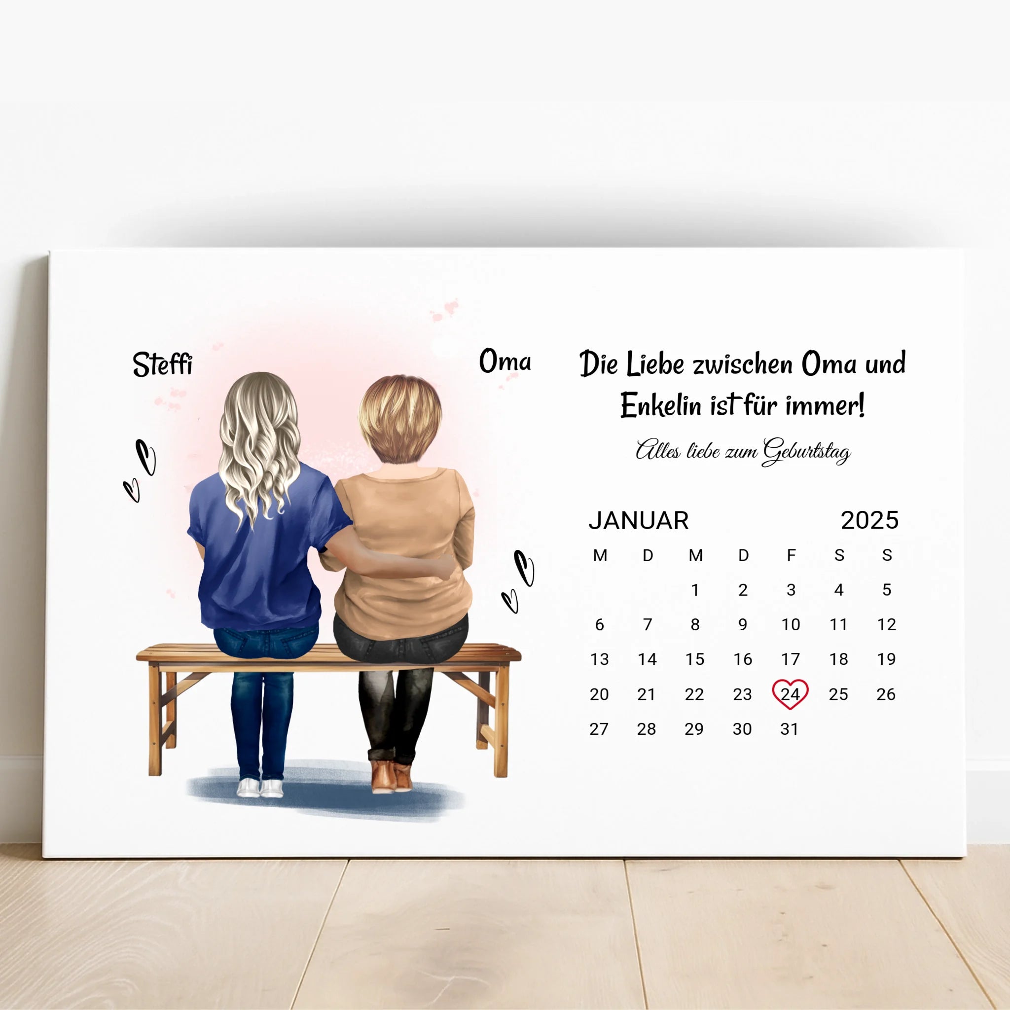 Oma Geschenk Geburtstag Bild mit Enkeltochter personalisiert - Prinolla