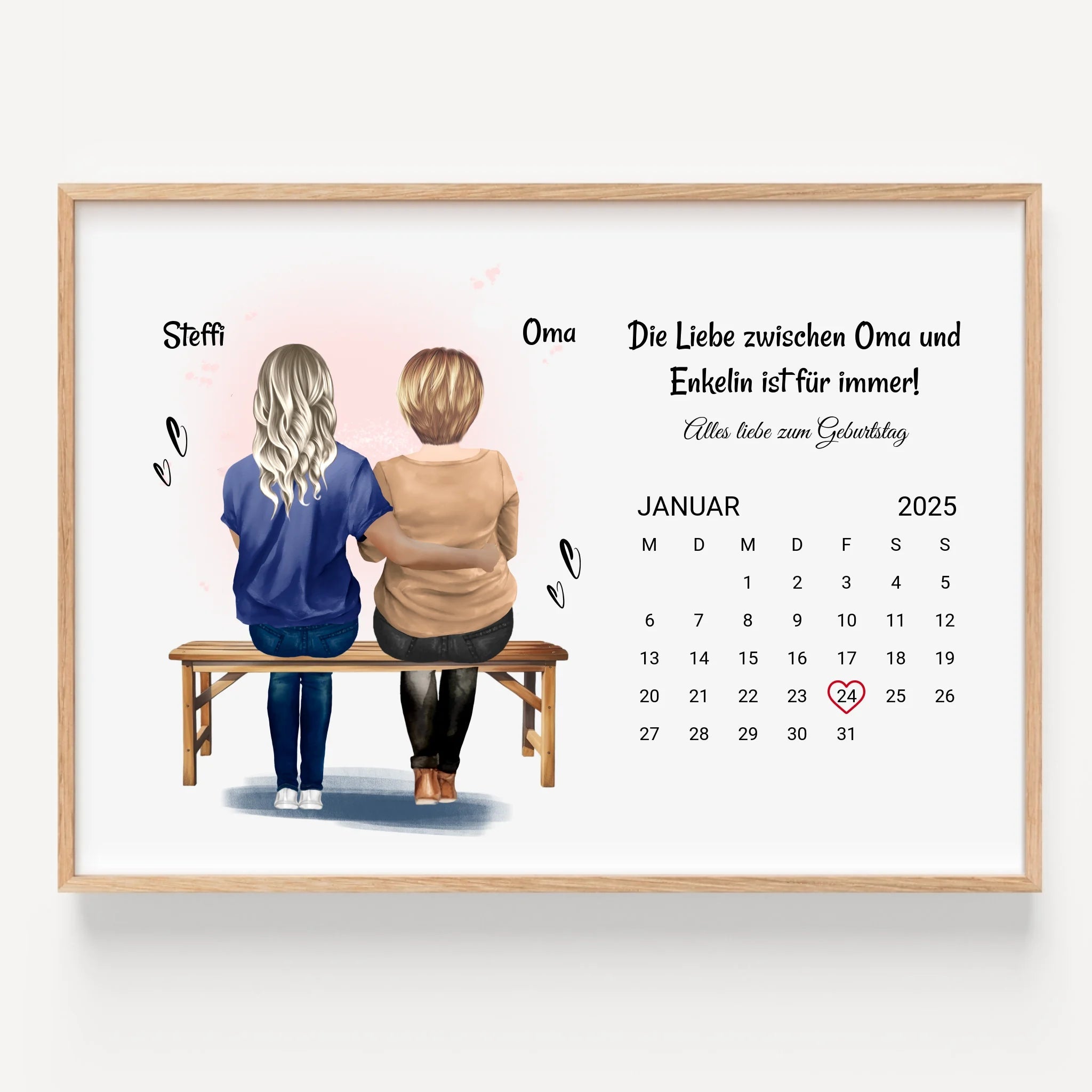 Oma Geschenk Geburtstag Bild mit Enkeltochter personalisiert - Prinolla