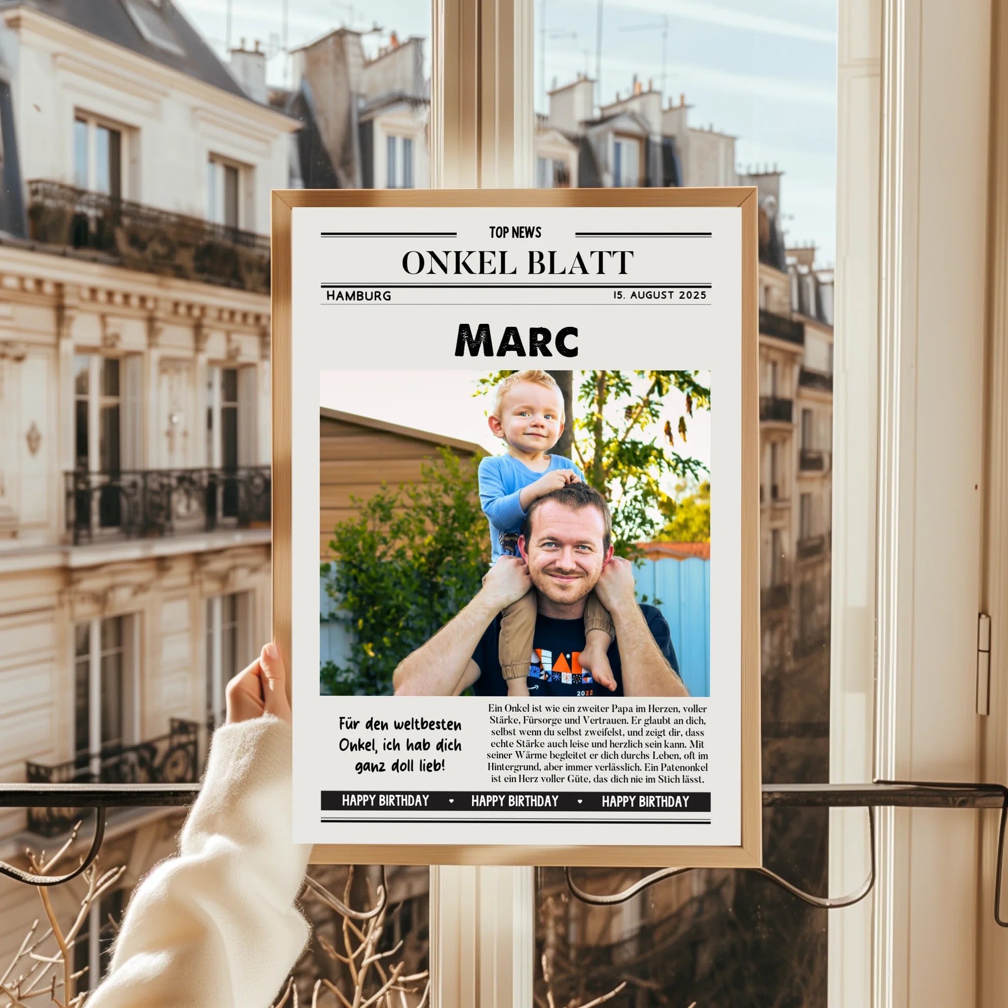 Onkel Geburtstag Geschenk Zeitungsposter personalisiert - Prinolla