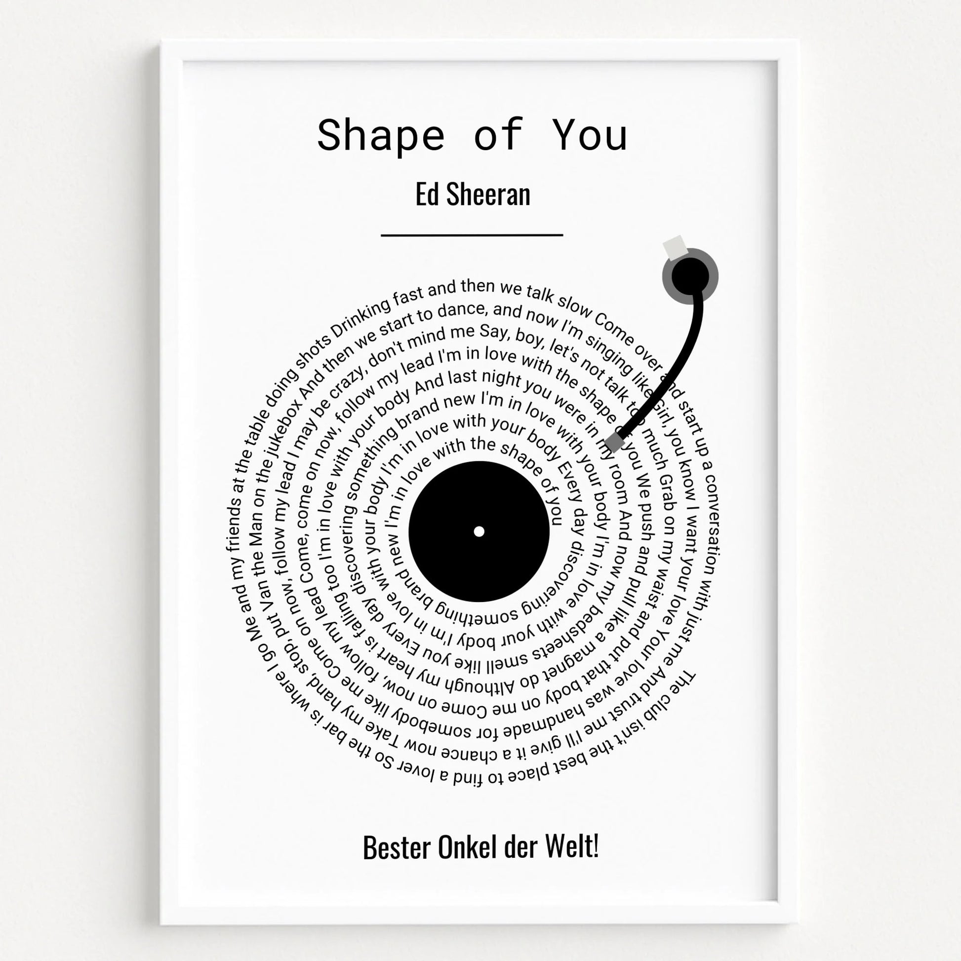 Onkel Geschenk Lieblingssong Poster Schallplatten Design - Prinolla