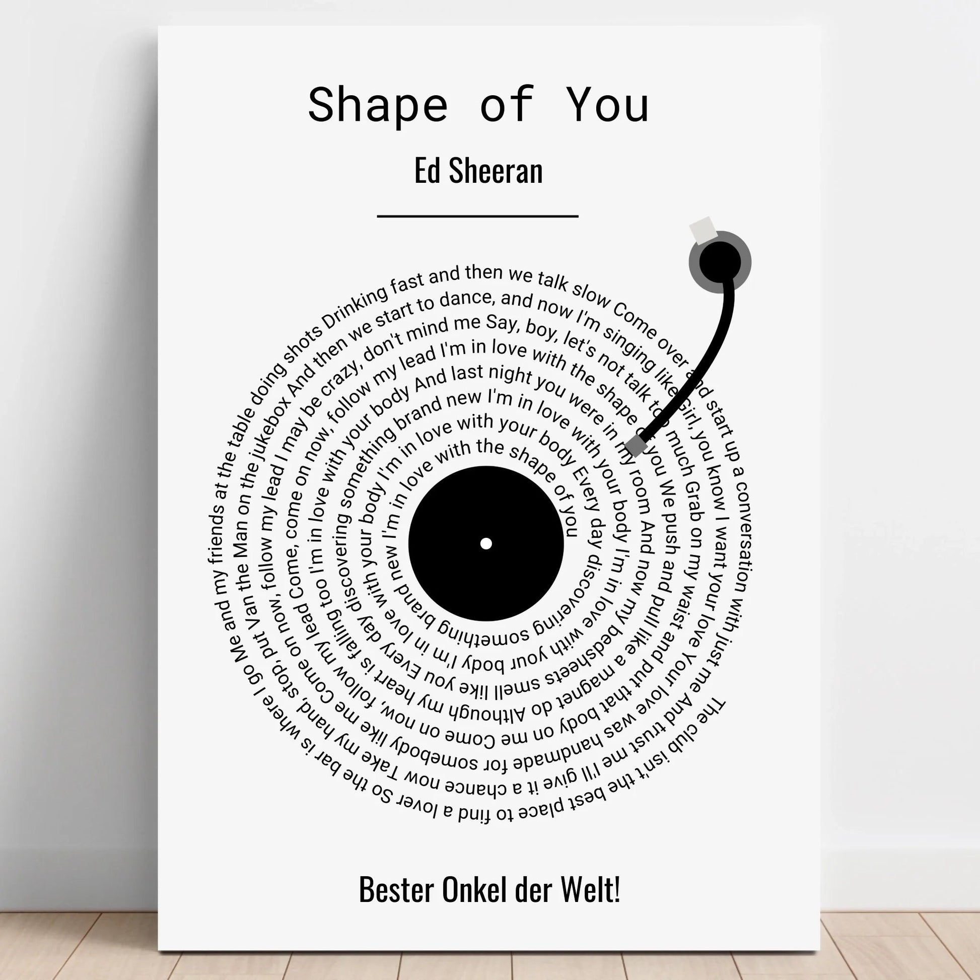 Onkel Geschenk Lieblingssong Poster Schallplatten Design - Prinolla