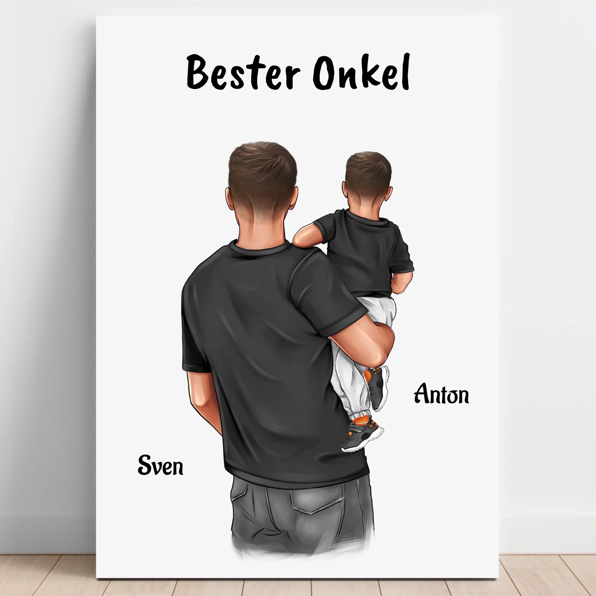 Onkel Neffe Kind Bild Geschenk personalisiert - Prinolla