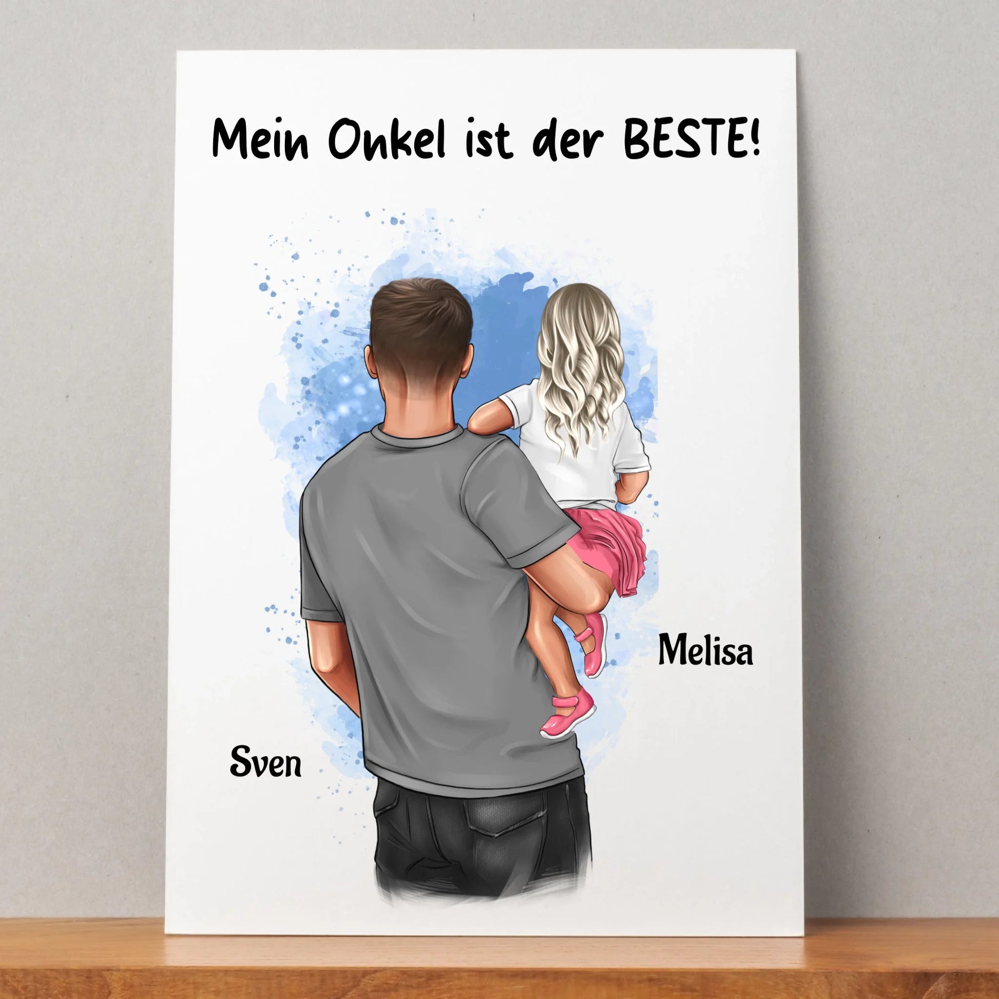 Onkel Nichte Kind Geschenk Poster personalisiert - Prinolla