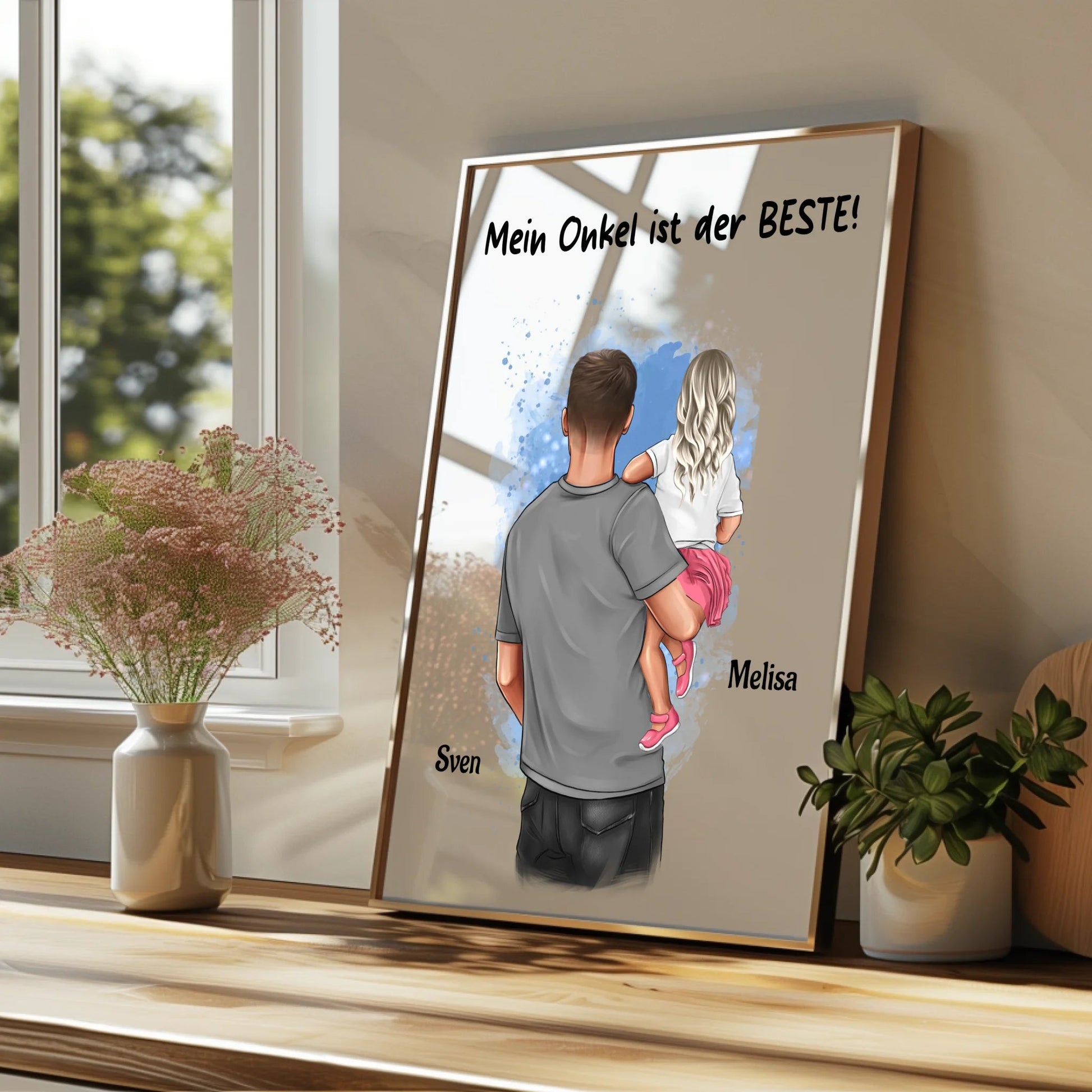 Onkel Nichte Kind Geschenk Poster personalisiert - Prinolla