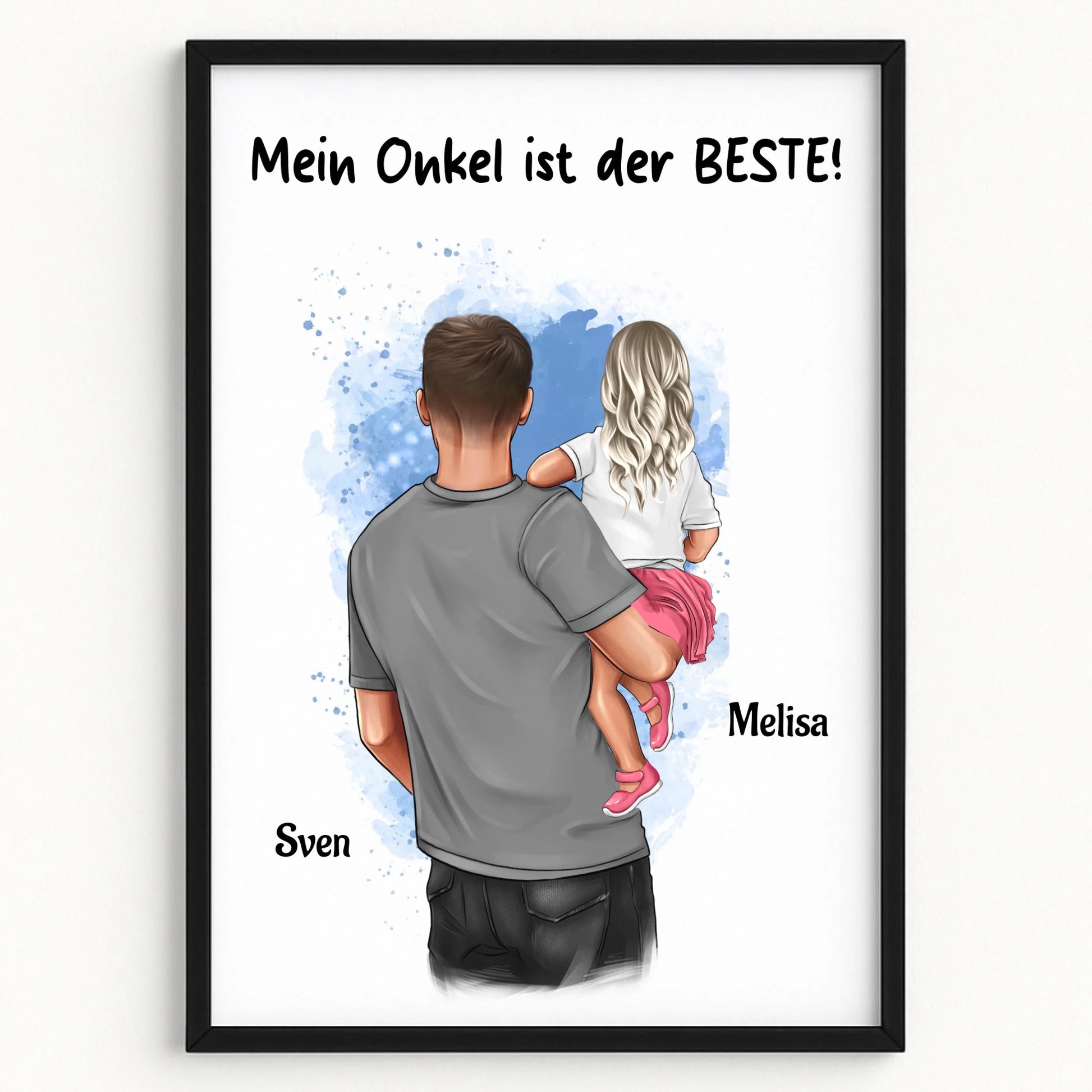 Onkel Nichte Kind Geschenk Poster personalisiert - Prinolla