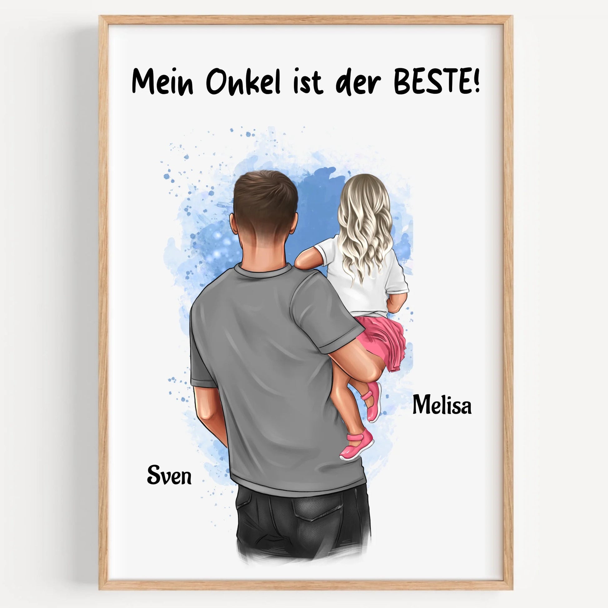 Onkel Nichte Kind Geschenk Poster personalisiert - Prinolla