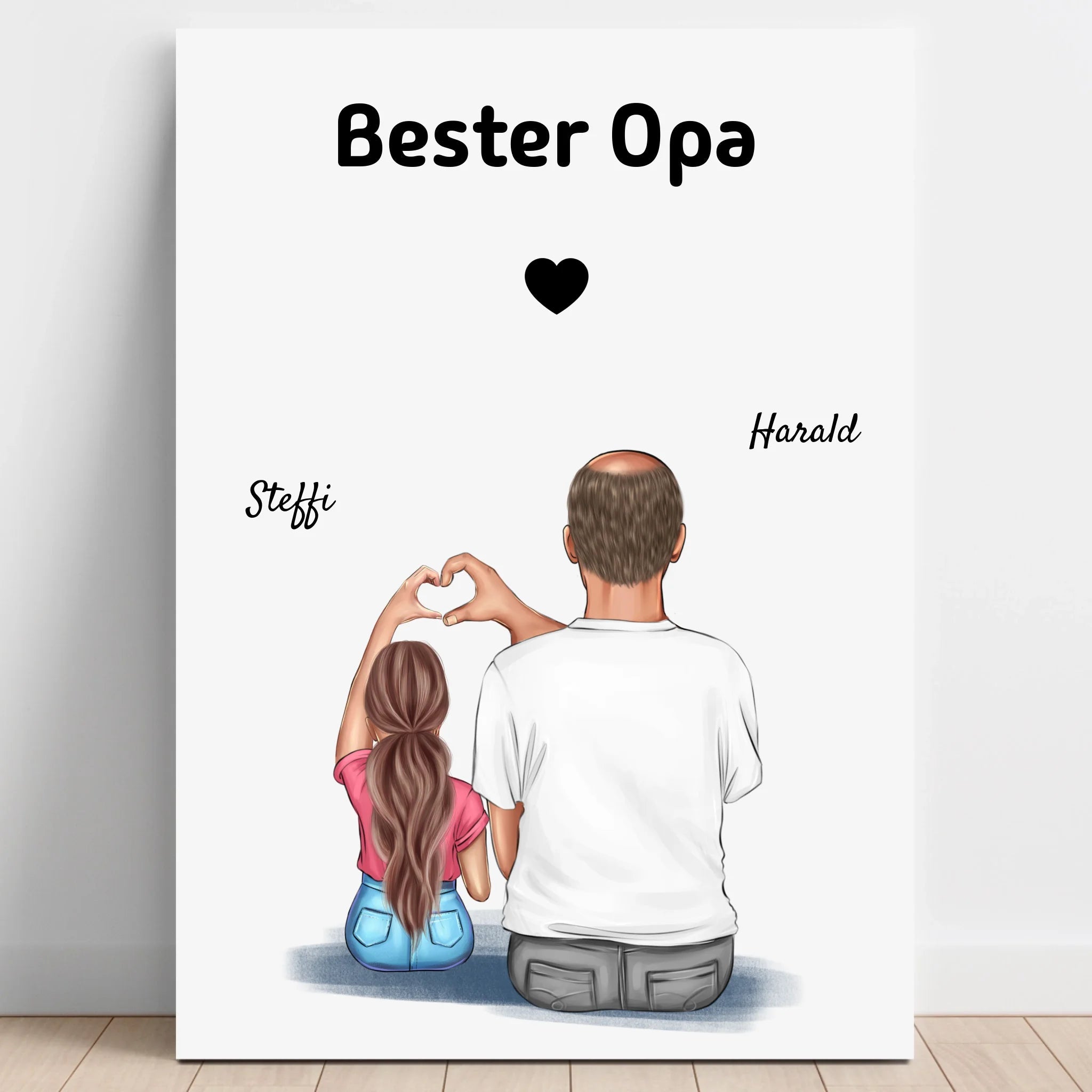 Opa Enkelin Kind Poster Geschenk personalisiert - Prinolla