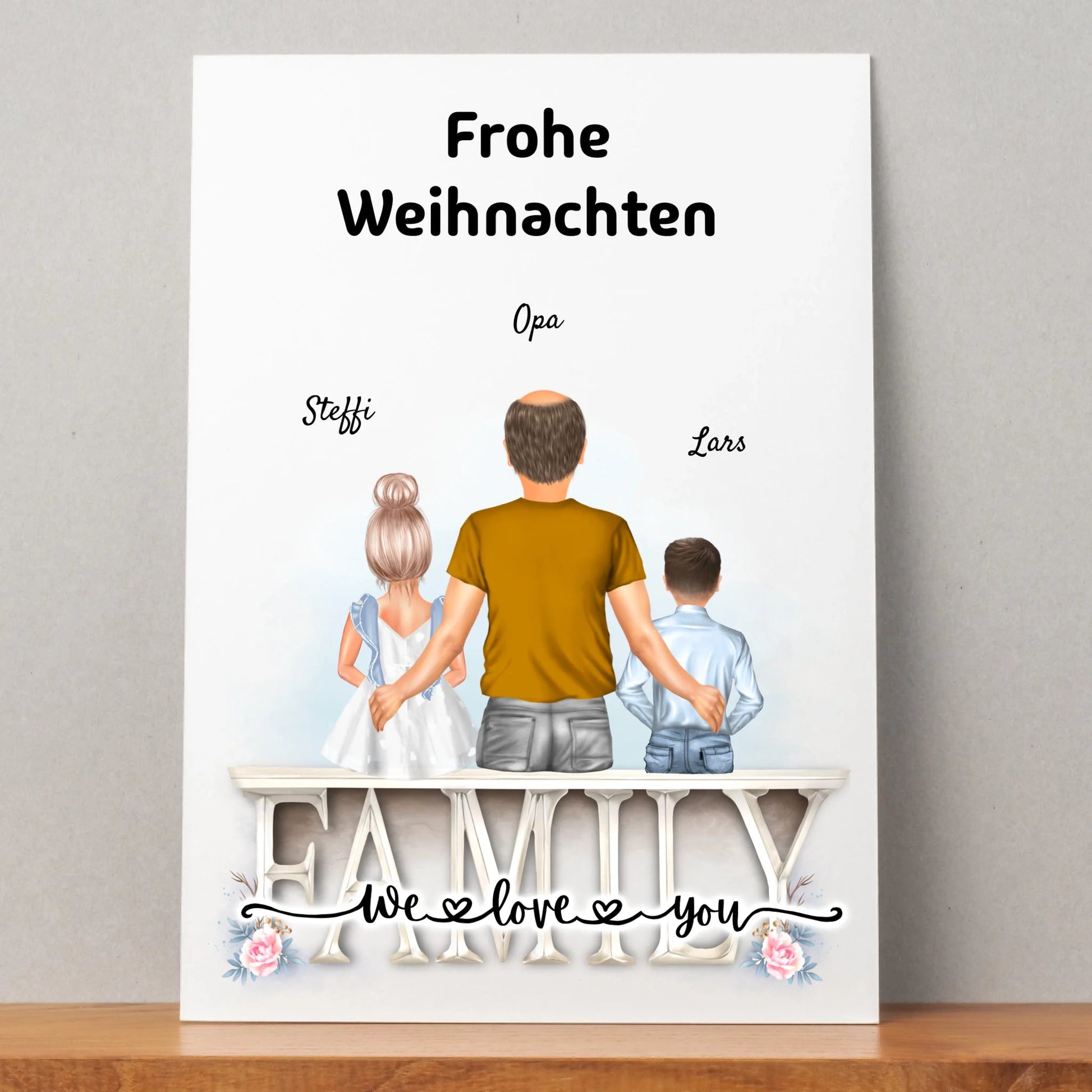 Opa Enkelkinder Poster Geschenk personalisiert - Prinolla