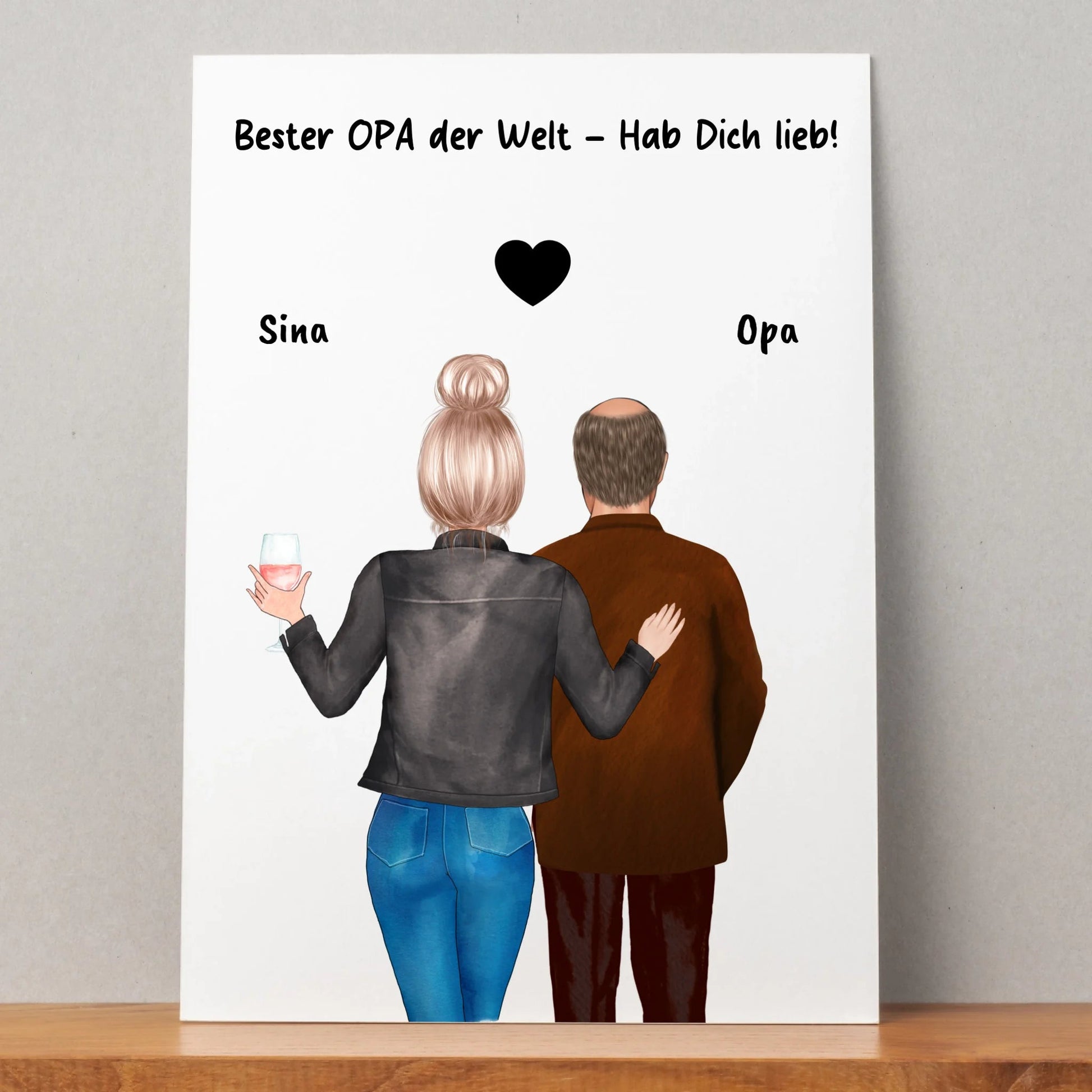 Opa erwachsene Enkeltochter Poster Geschenk personalisiert - Prinolla