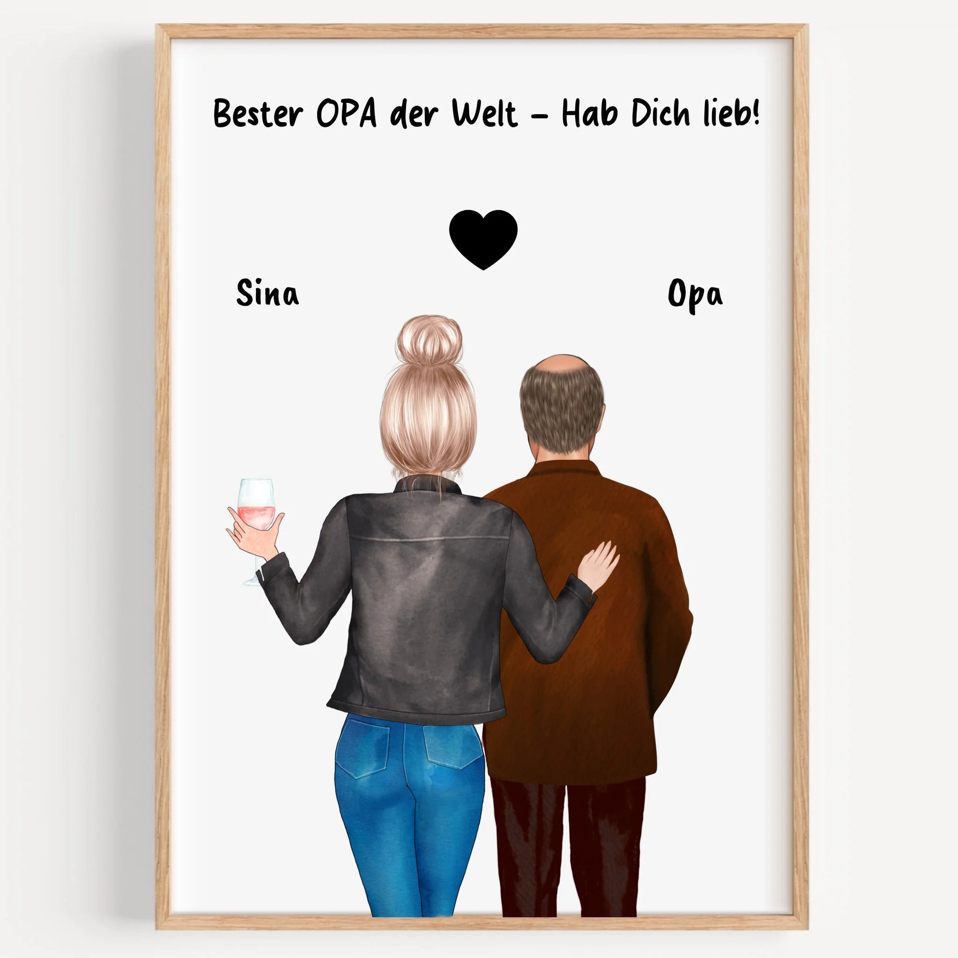 Opa erwachsene Enkeltochter Poster Geschenk personalisiert - Prinolla