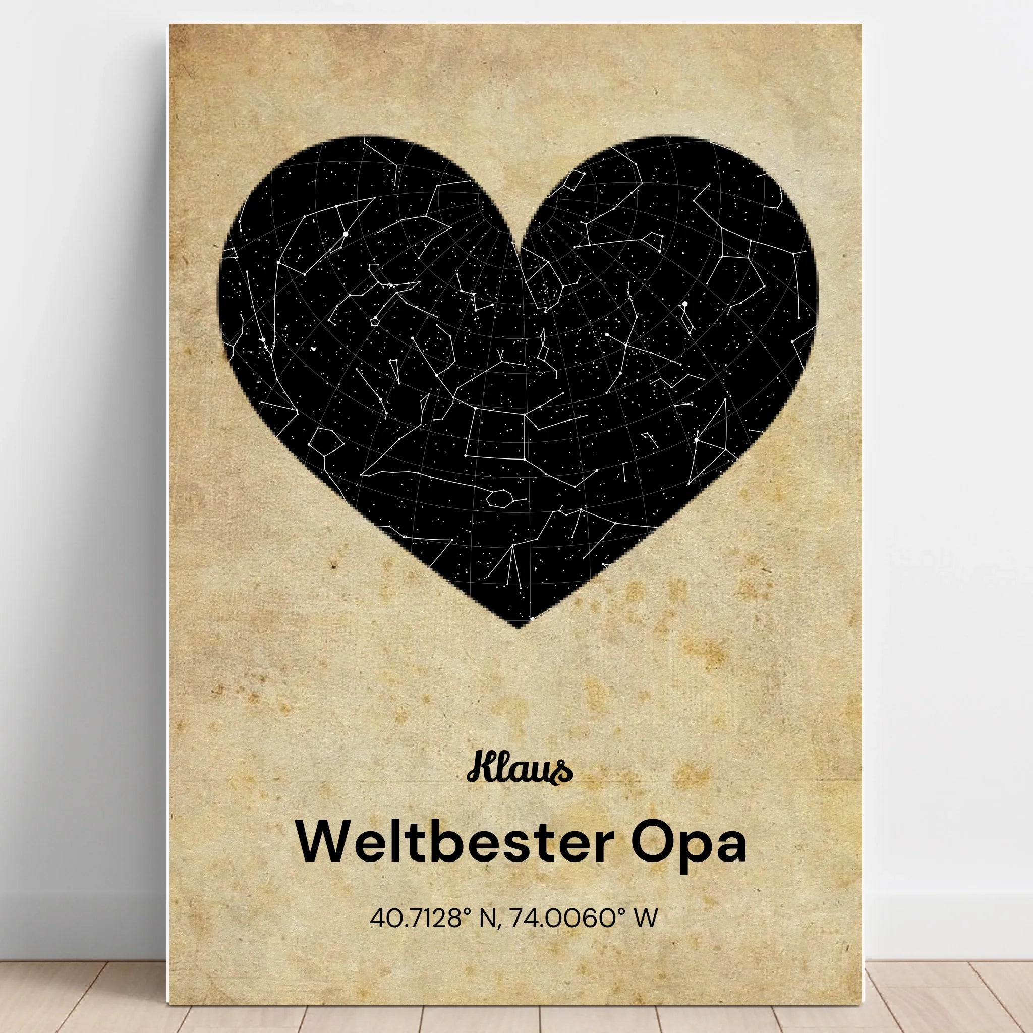 Opa Geburtstagsgeschenk Idee: Sternehimmel Poster personalisiert - Prinolla