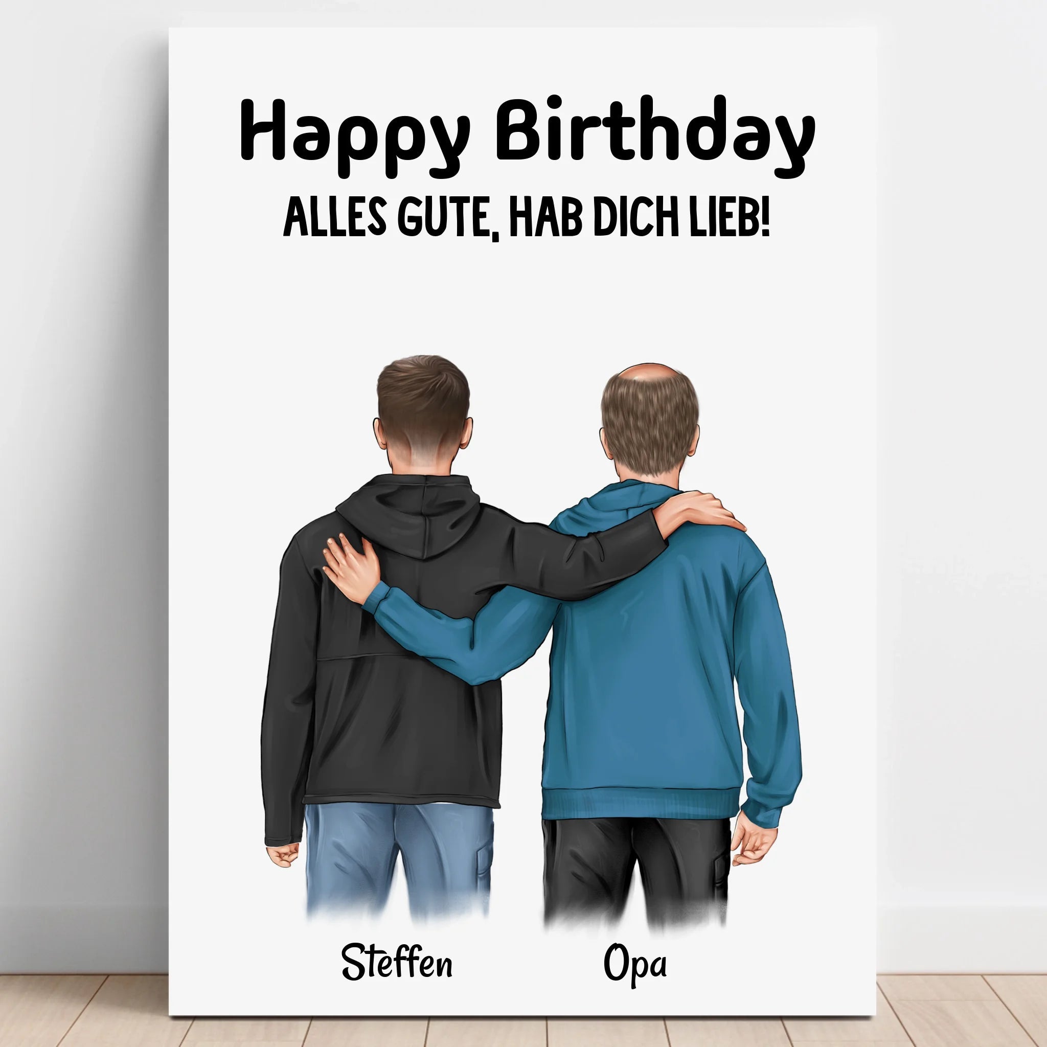 Opa Geschenkidee Poster mit erwachsener Enkel personalisiert - Prinolla
