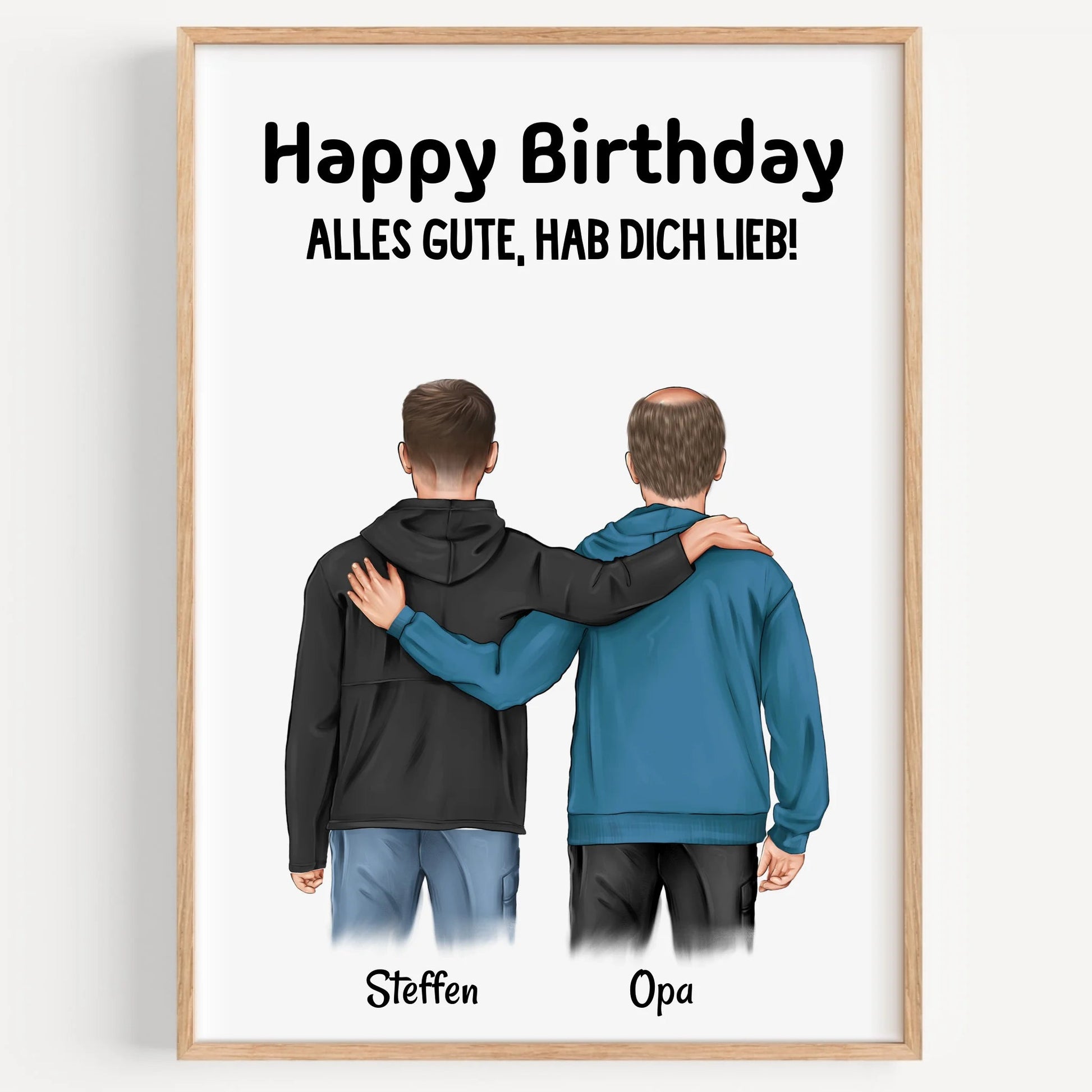 Opa Geschenkidee Poster mit erwachsener Enkel personalisiert - Prinolla