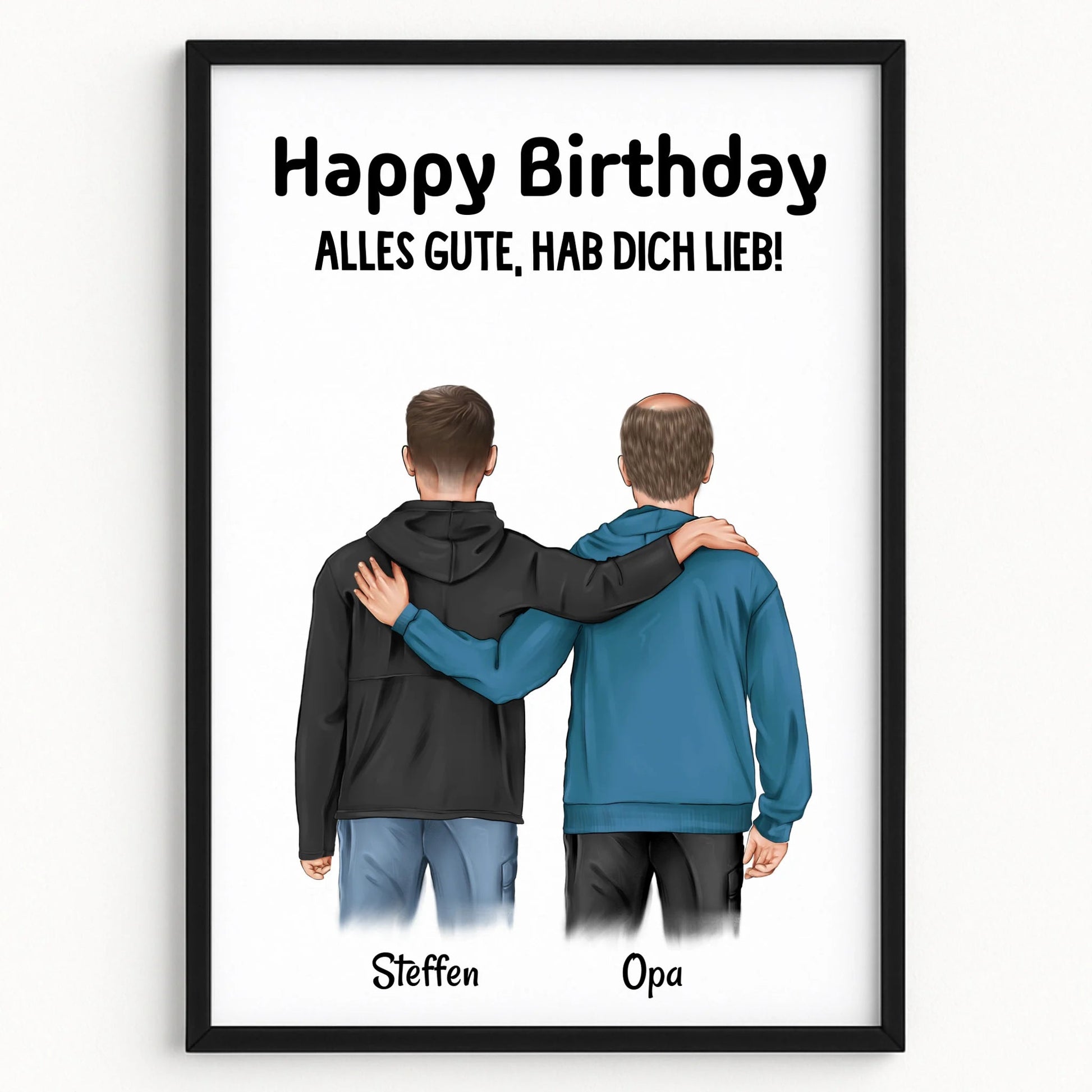 Opa Geschenkidee Poster mit erwachsener Enkel personalisiert - Prinolla