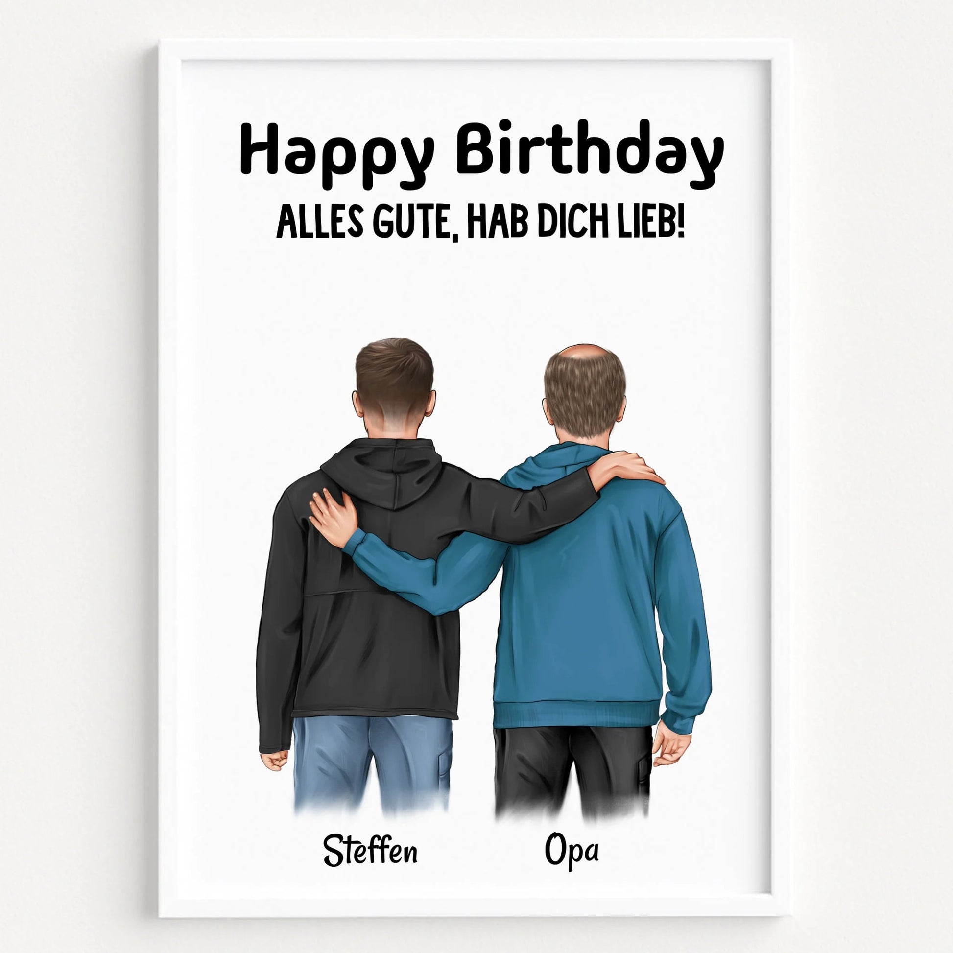 Opa Geschenkidee Poster mit erwachsener Enkel personalisiert - Prinolla